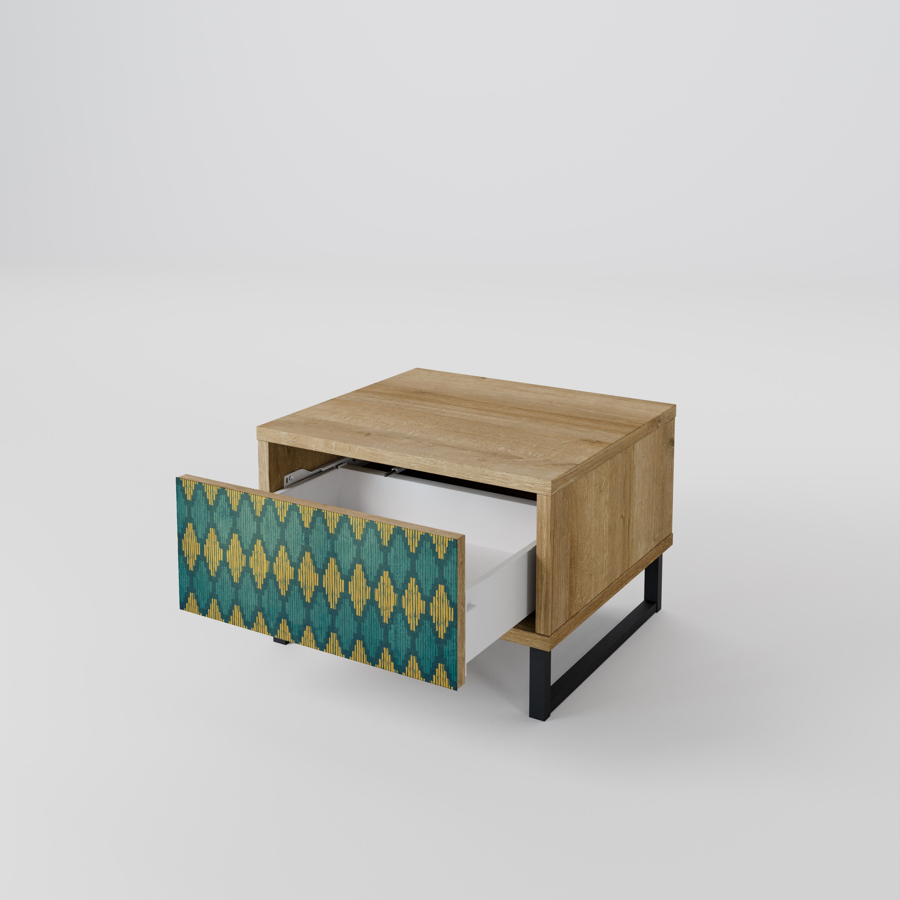 POLYGONS Nightstand in Oak Effect