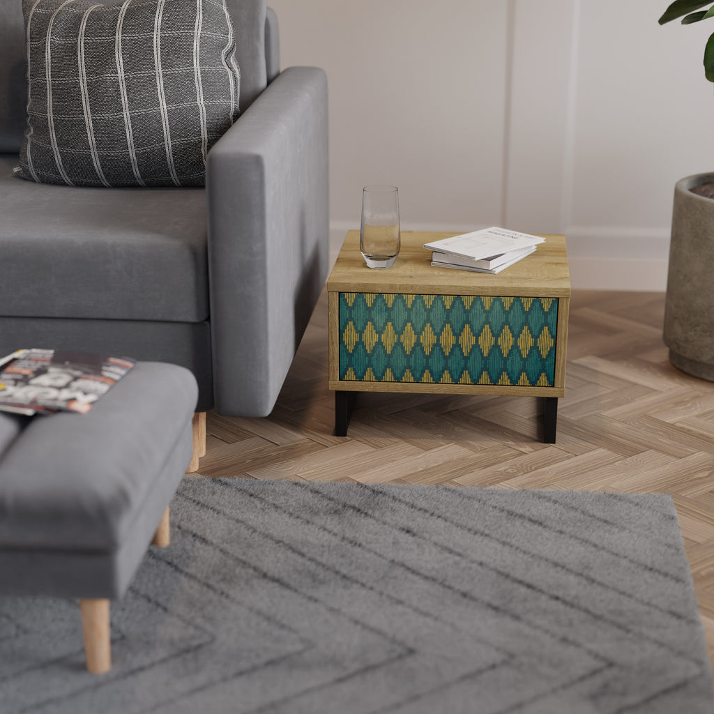 POLYGONS Nightstand in Oak Effect