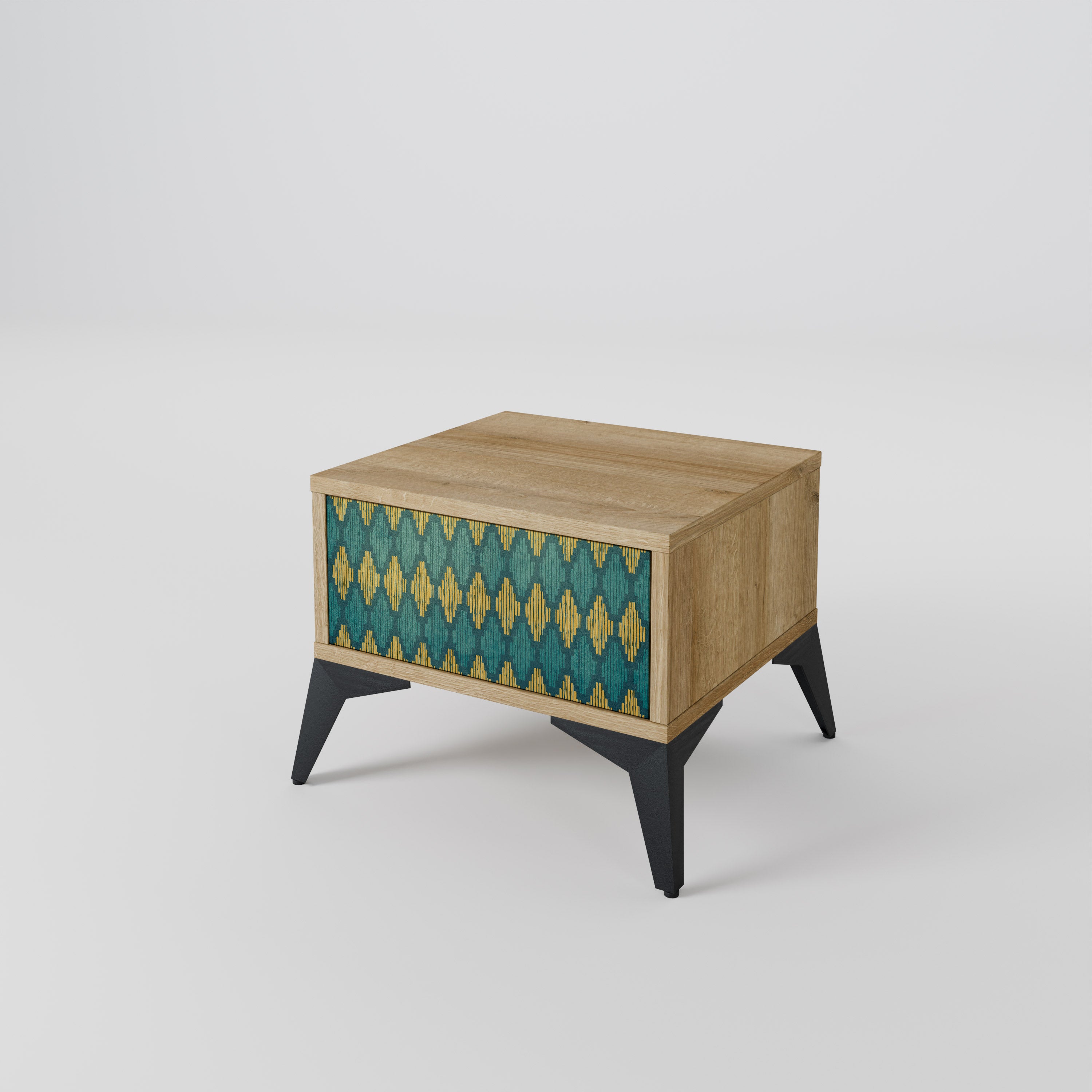 POLYGONS Nightstand in Oak Effect