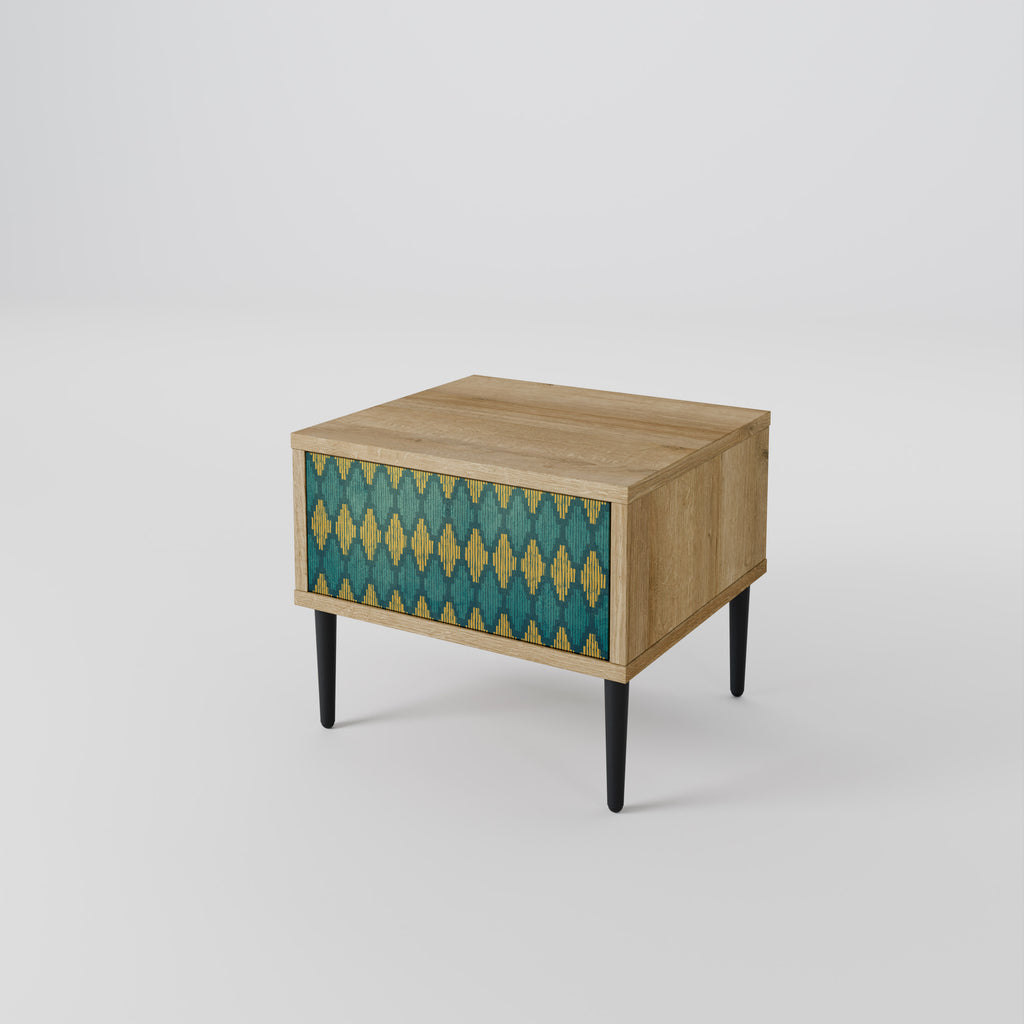 POLYGONS Nightstand in Oak Effect