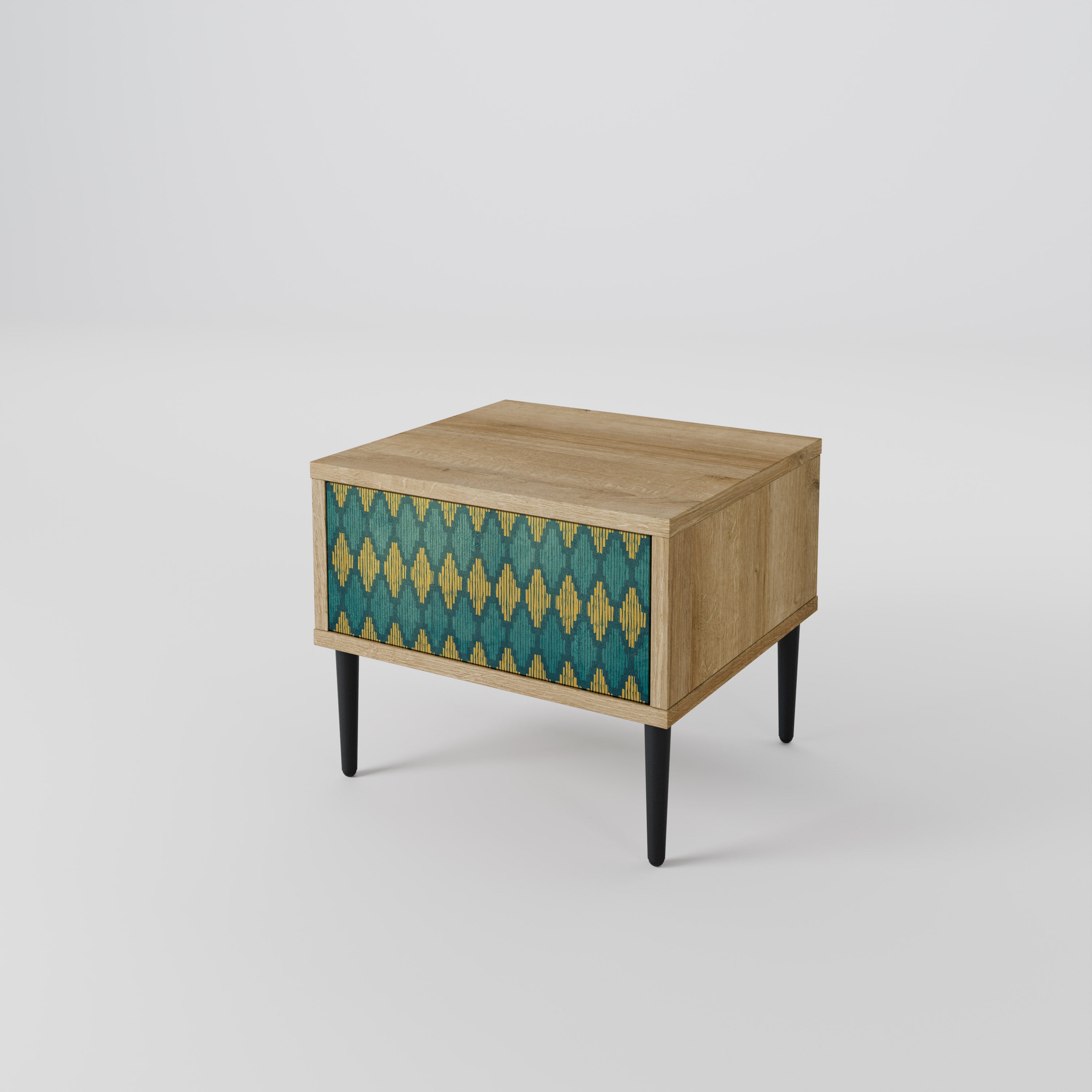 POLYGONS Nightstand in Oak Effect