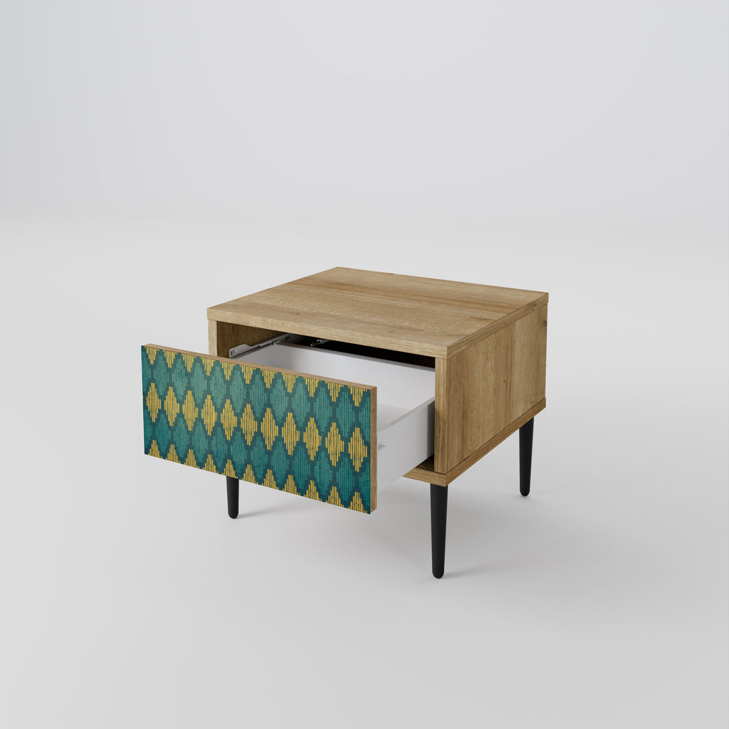 POLYGONS Nightstand in Oak Effect