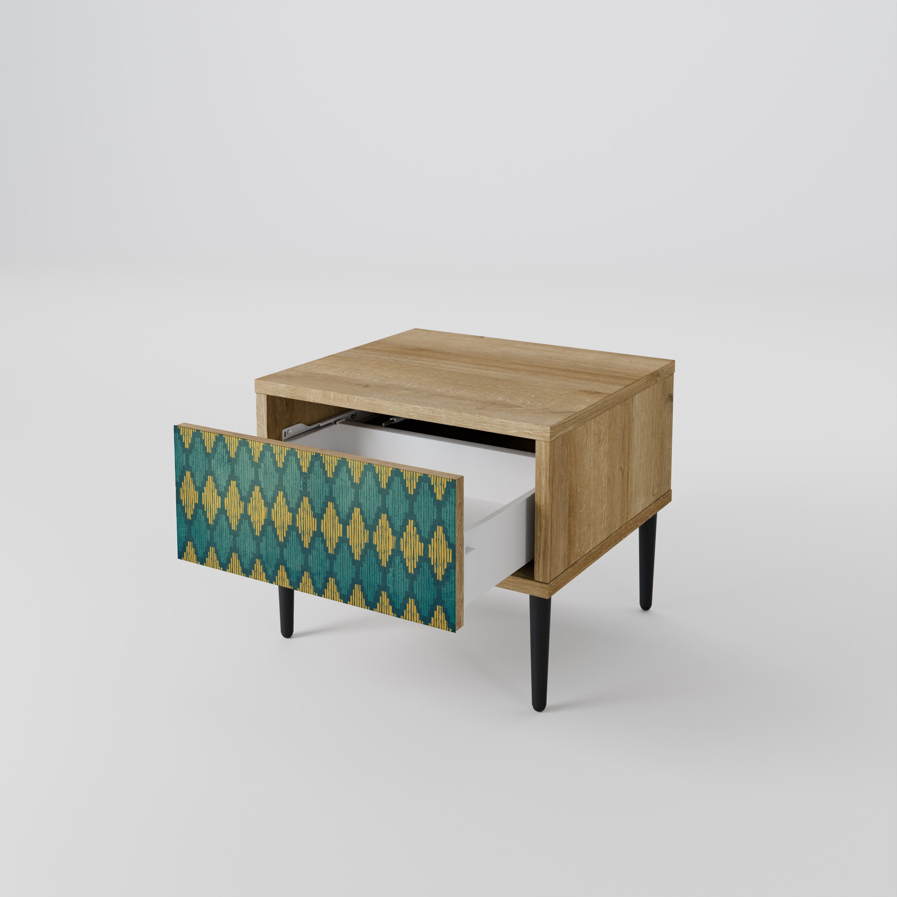 POLYGONS Nightstand in Oak Effect