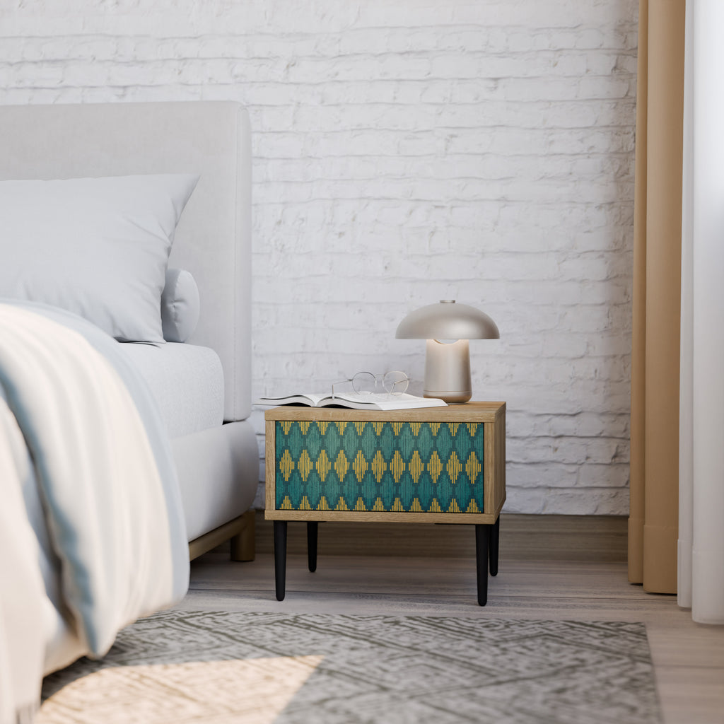 POLYGONS Nightstand in Oak Effect
