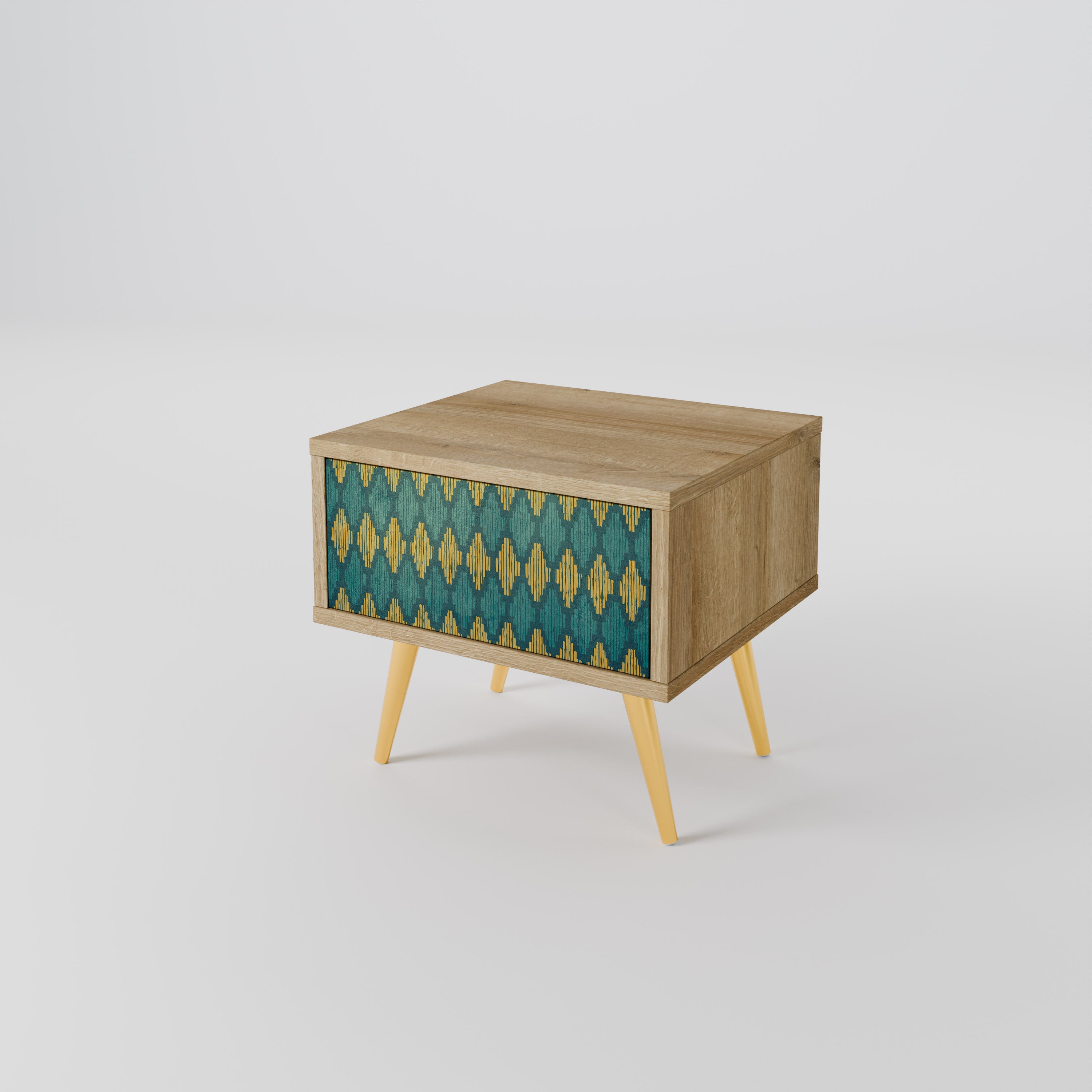 POLYGONS Nightstand in Oak Effect