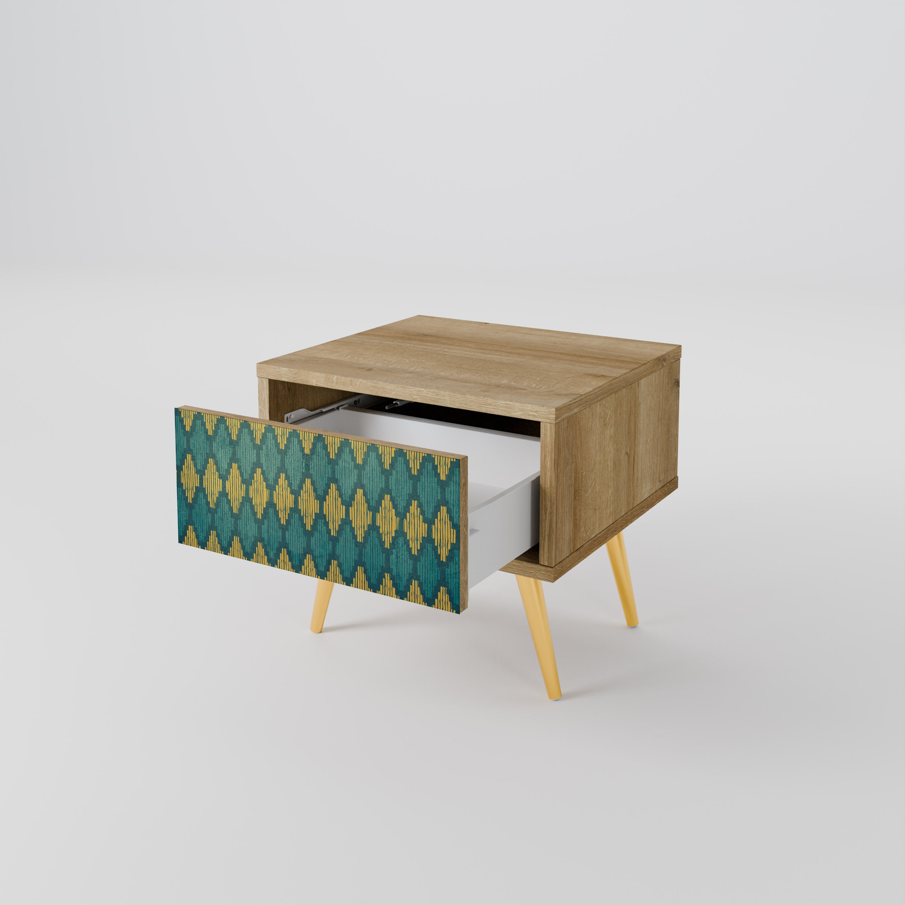 POLYGONS Nightstand in Oak Effect