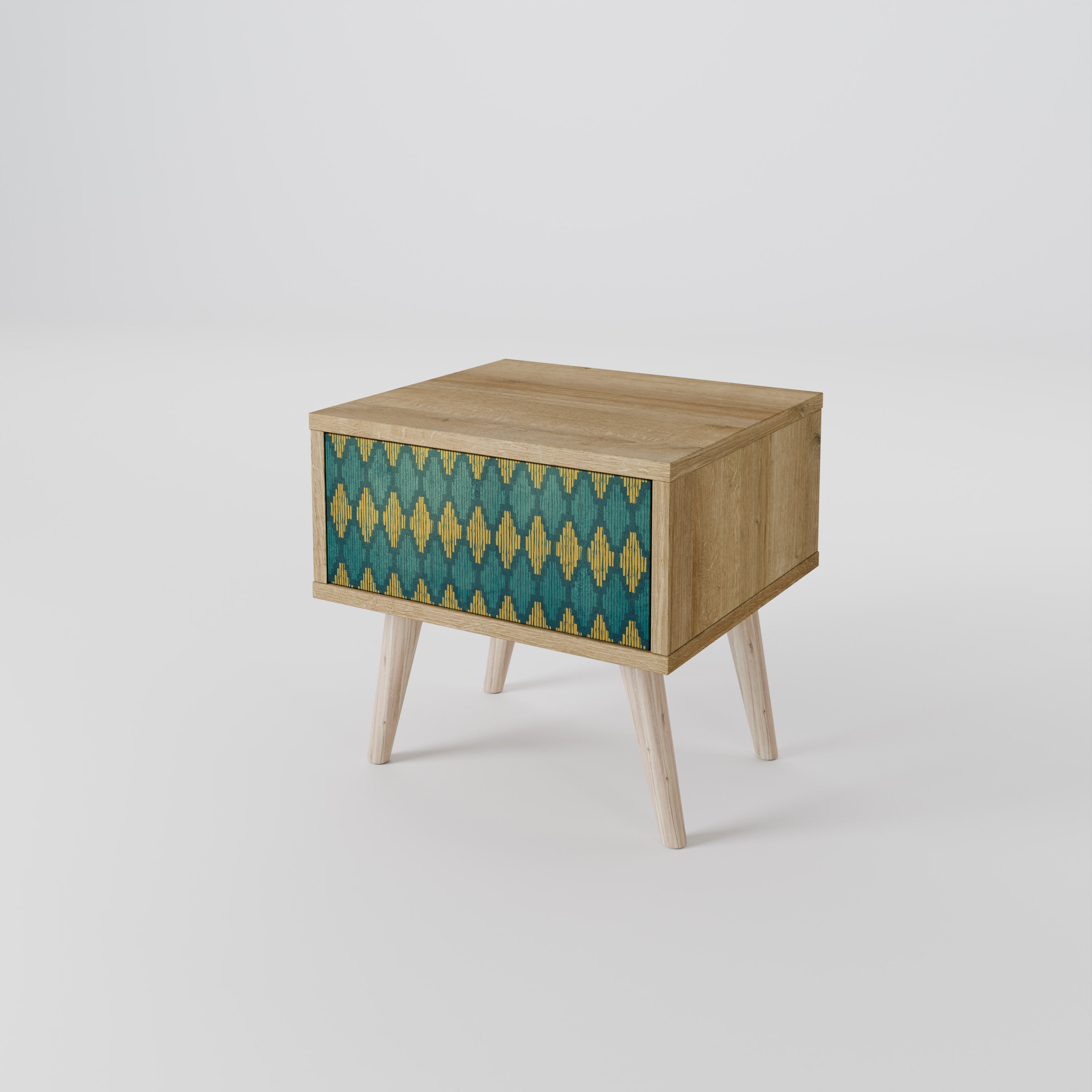 POLYGONS Nightstand in Oak Effect