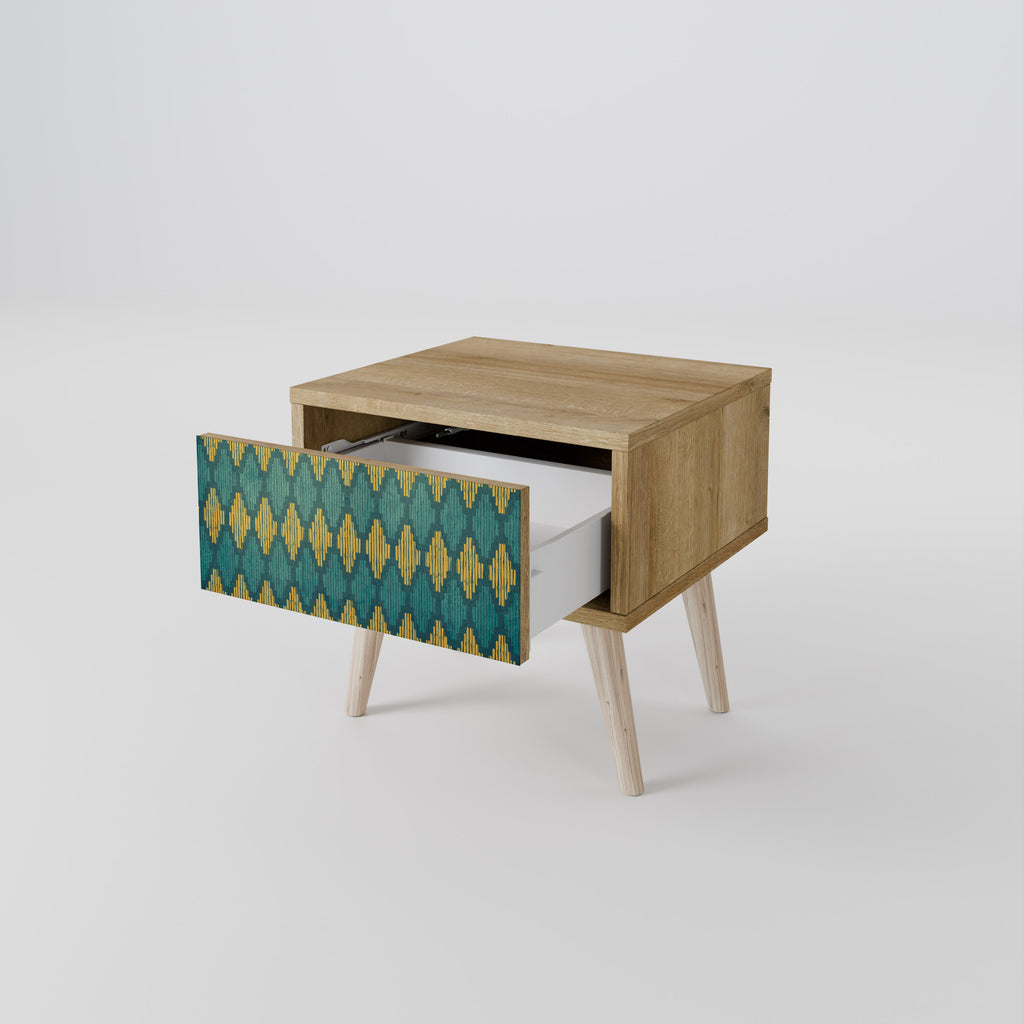 POLYGONS Nightstand in Oak Effect