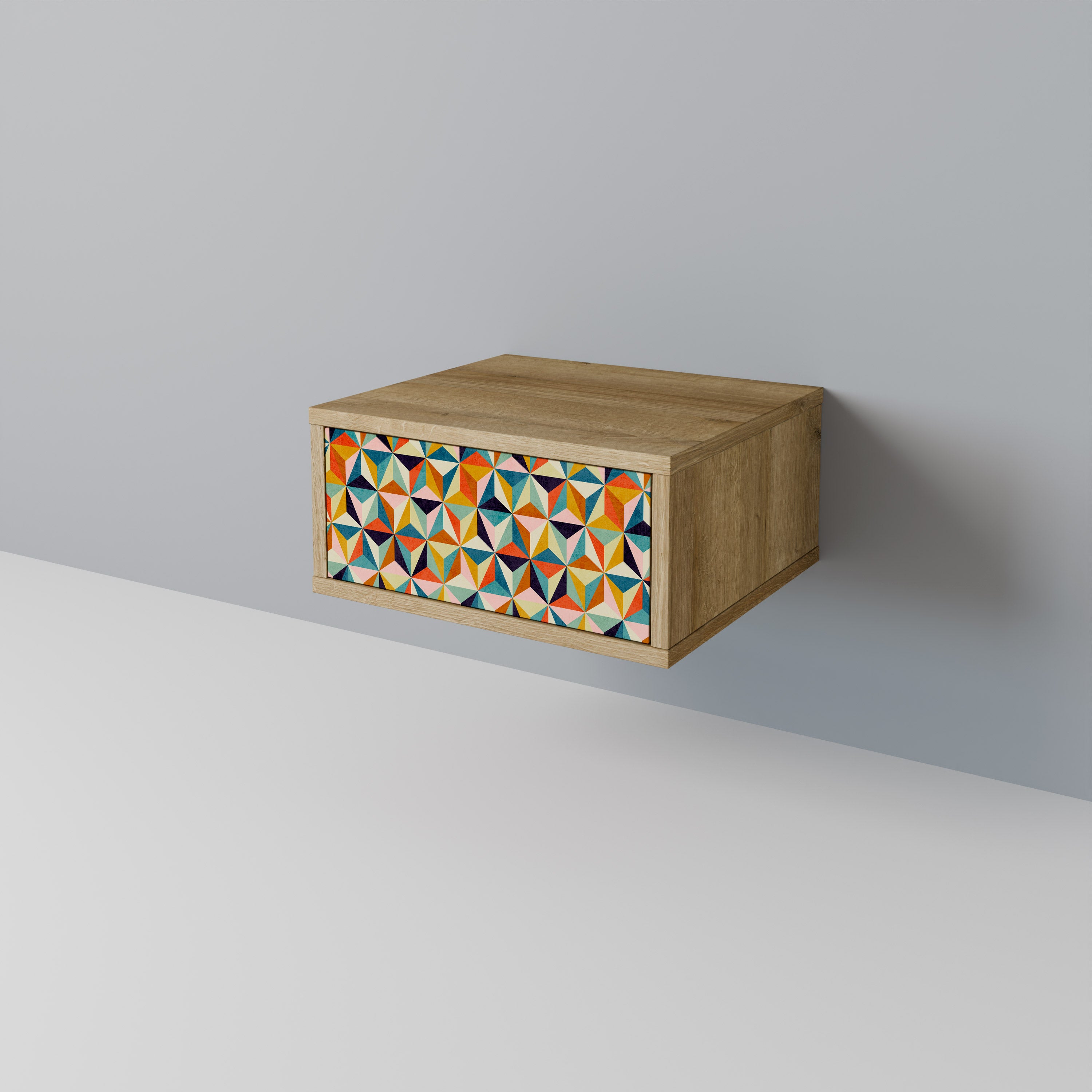 TESSELATE TREASURES Nightstand in Oak Effect