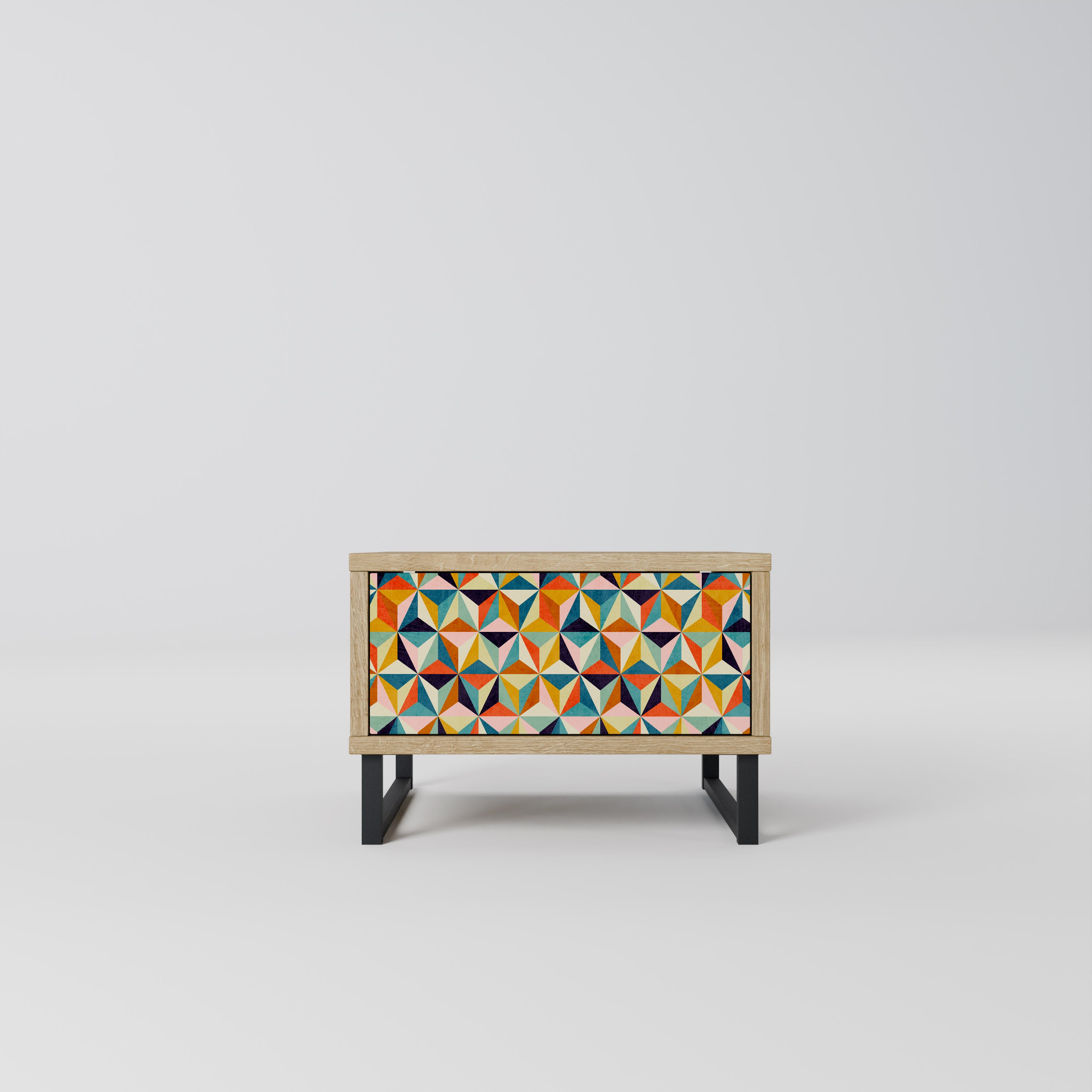 TESSELATE TREASURES Nightstand in Oak Effect