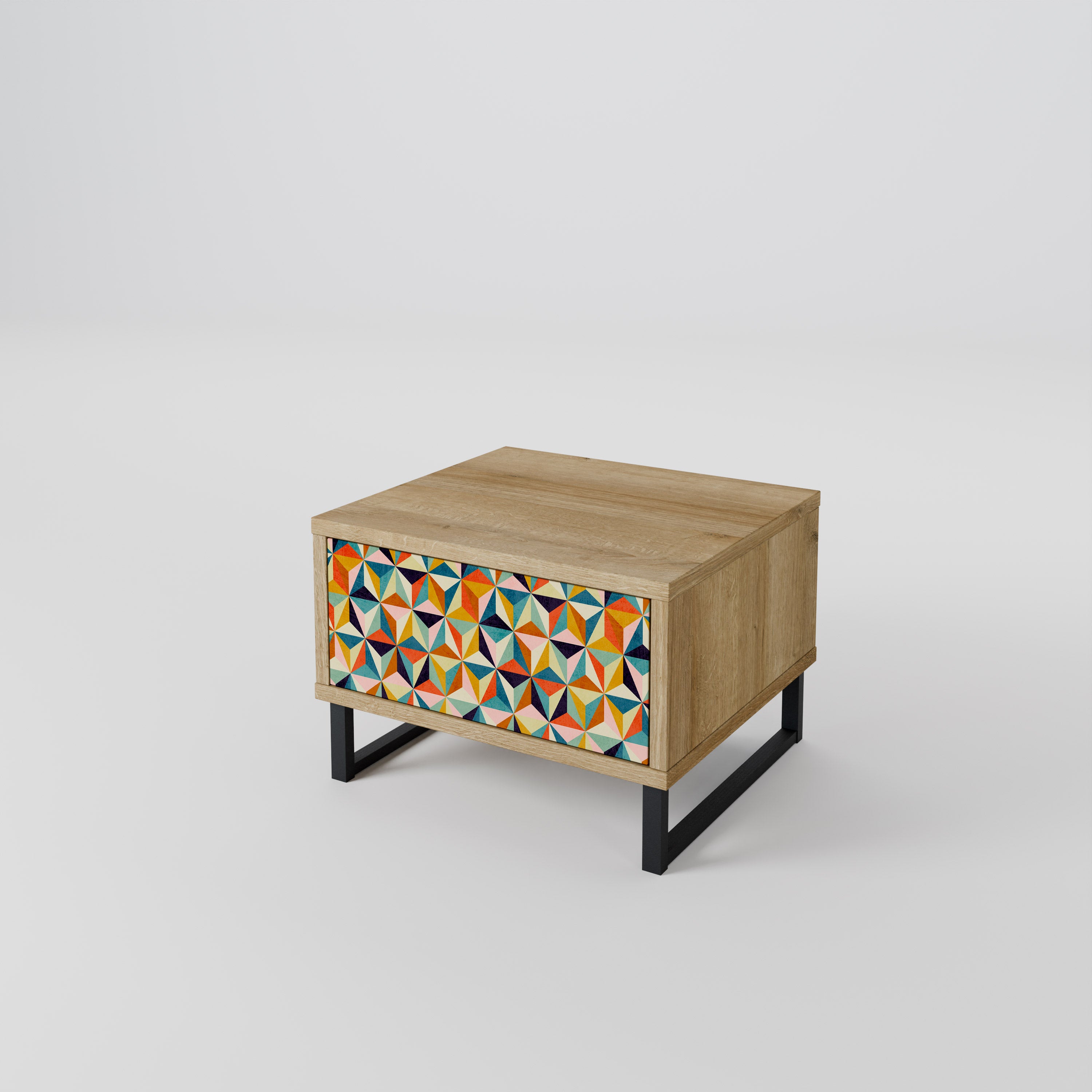 TESSELATE TREASURES Nightstand in Oak Effect