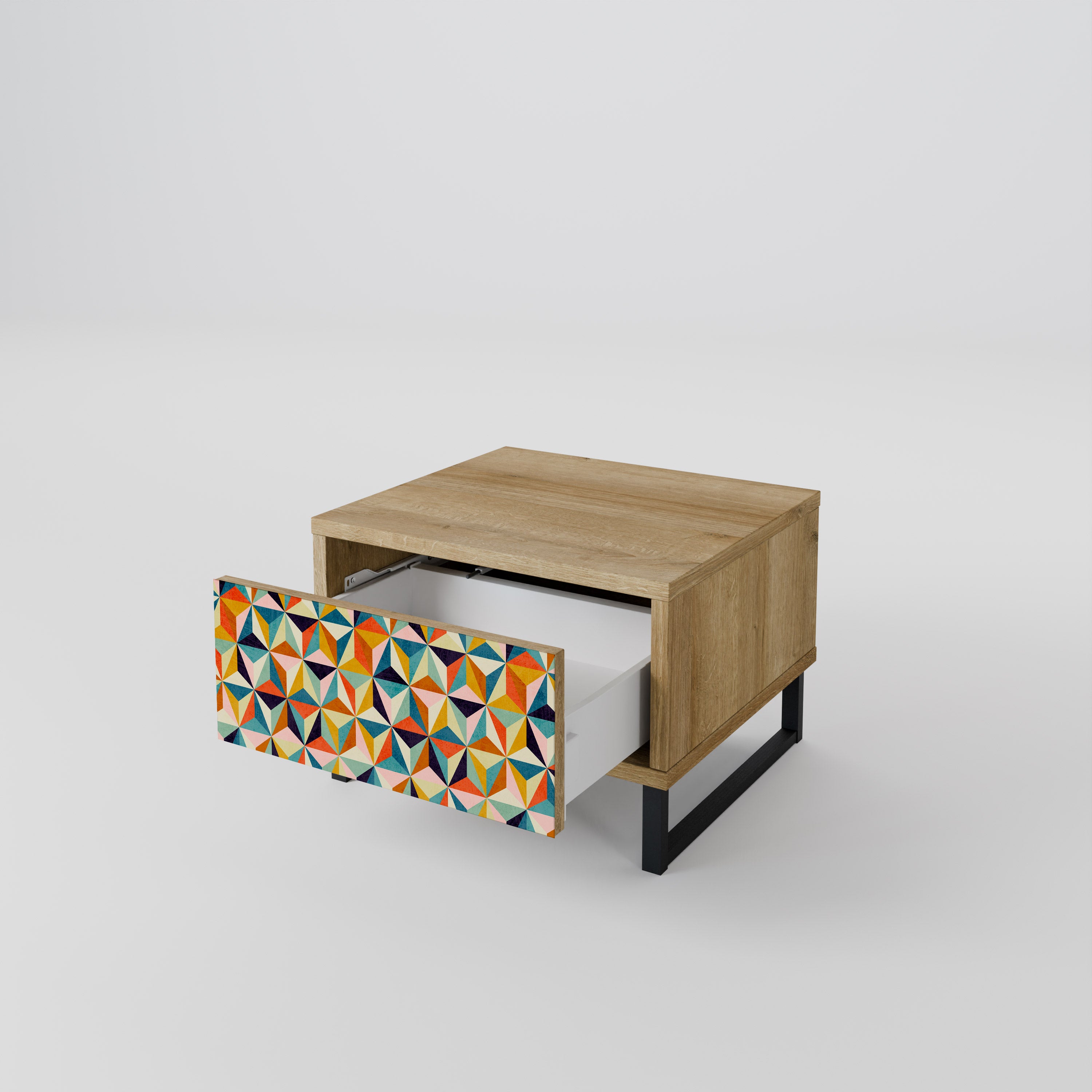 TESSELATE TREASURES Nightstand in Oak Effect