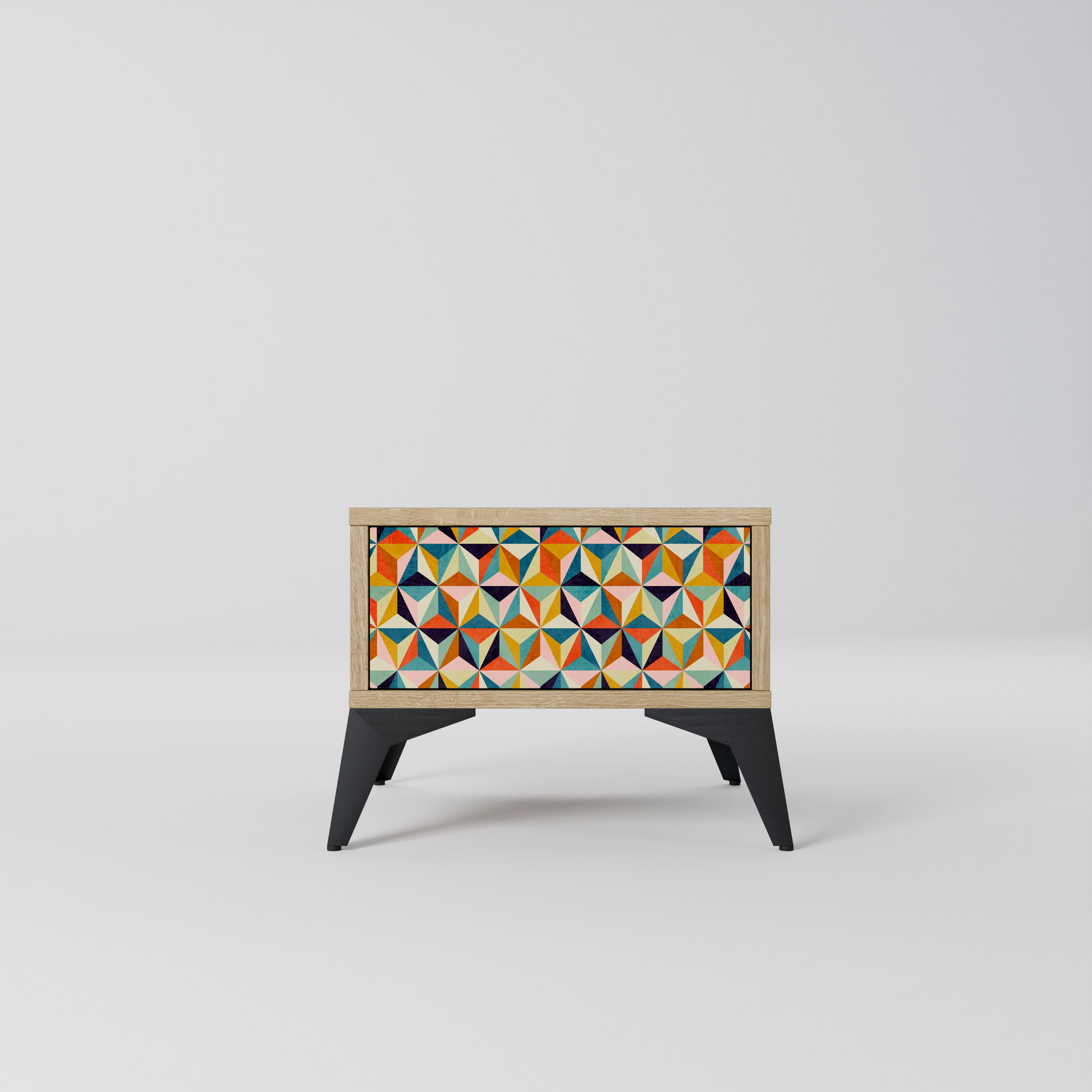 TESSELATE TREASURES Nightstand in Oak Effect