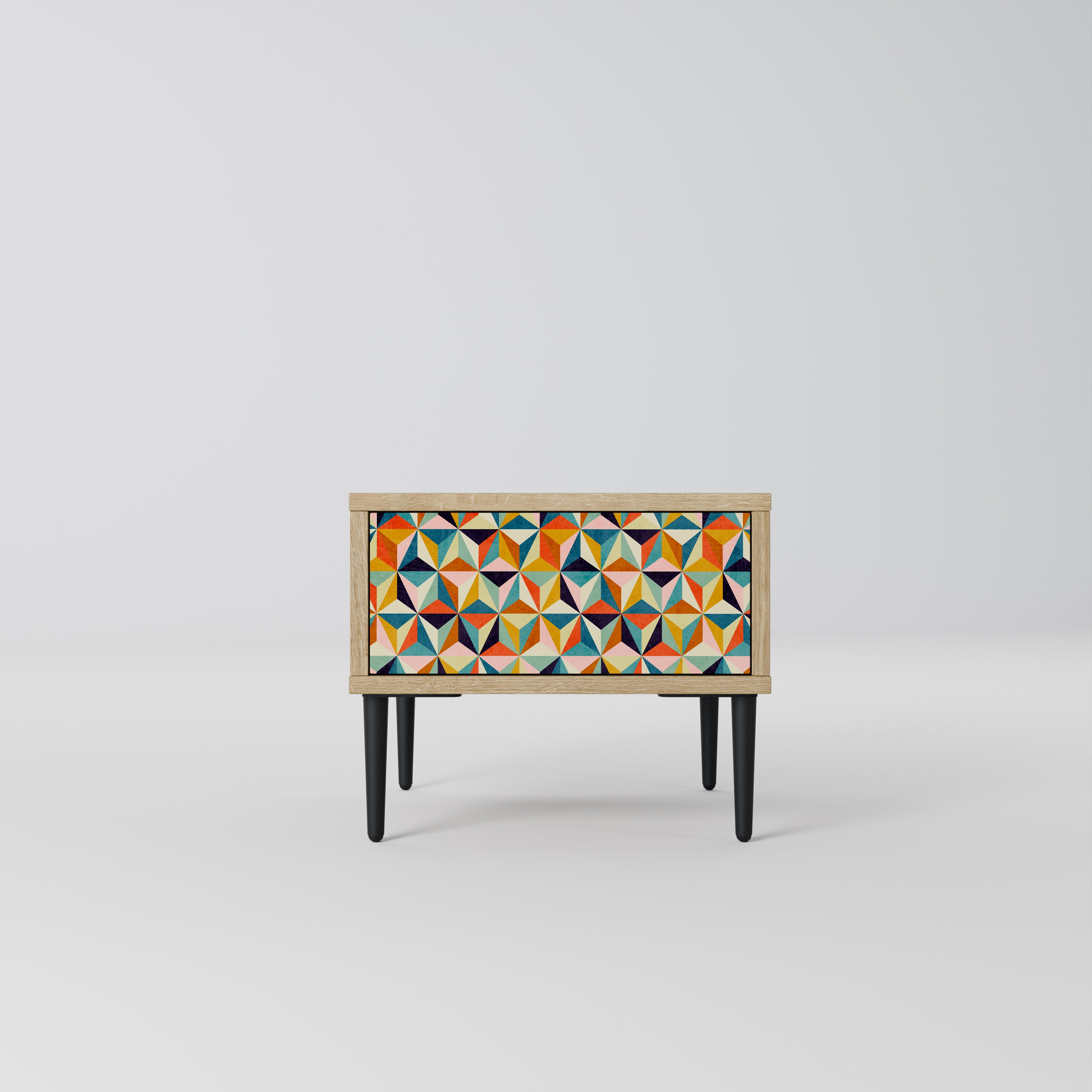 TESSELATE TREASURES Nightstand in Oak Effect