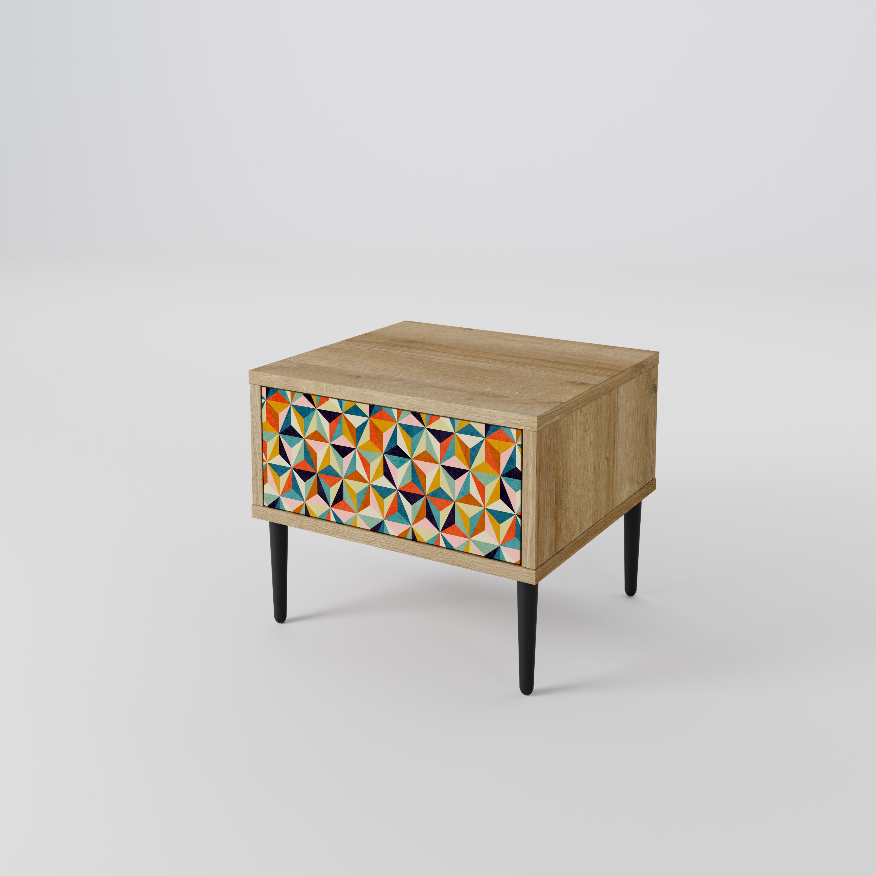 TESSELATE TREASURES Nightstand in Oak Effect