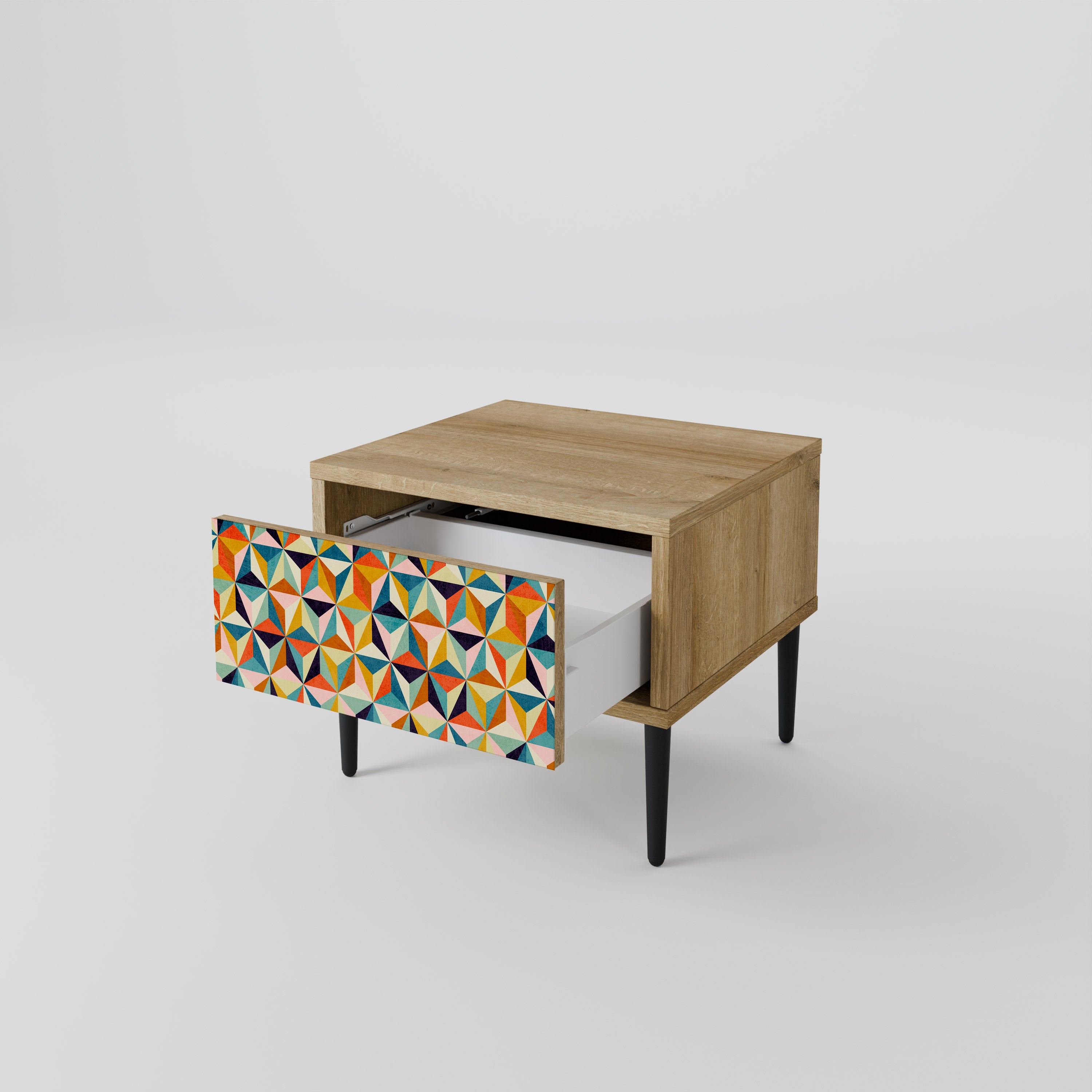 TESSELATE TREASURES Nightstand in Oak Effect
