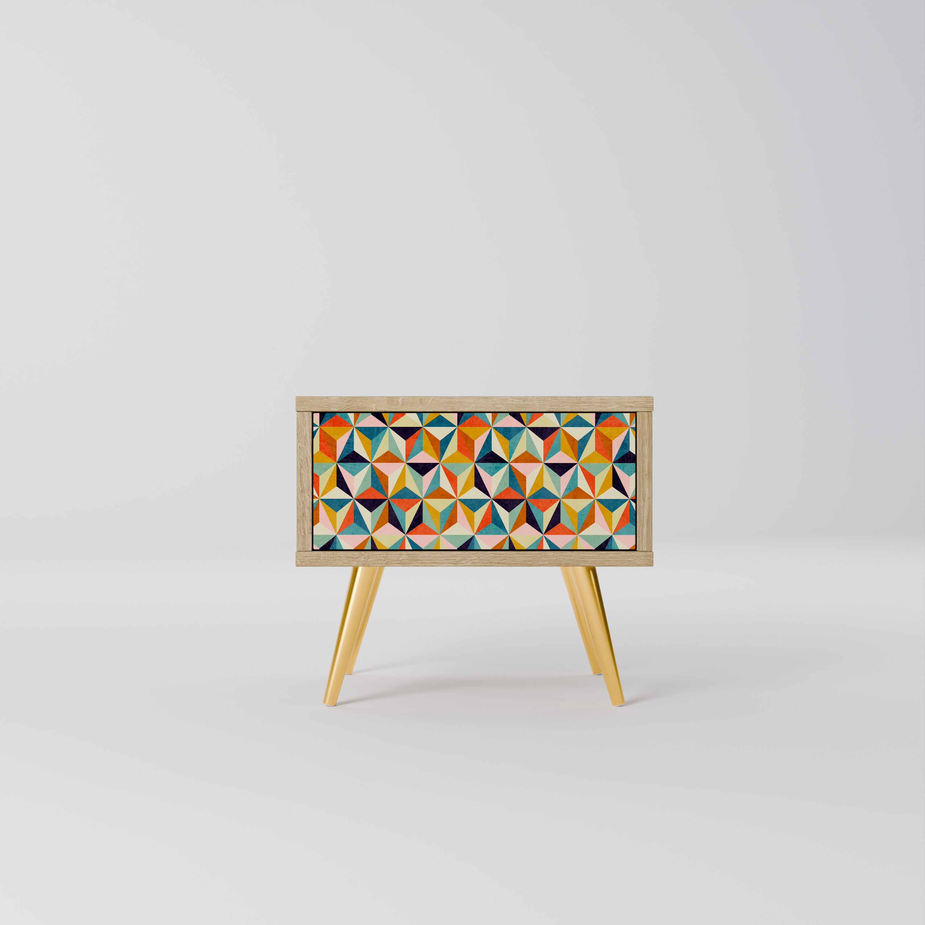 TESSELATE TREASURES Nightstand in Oak Effect