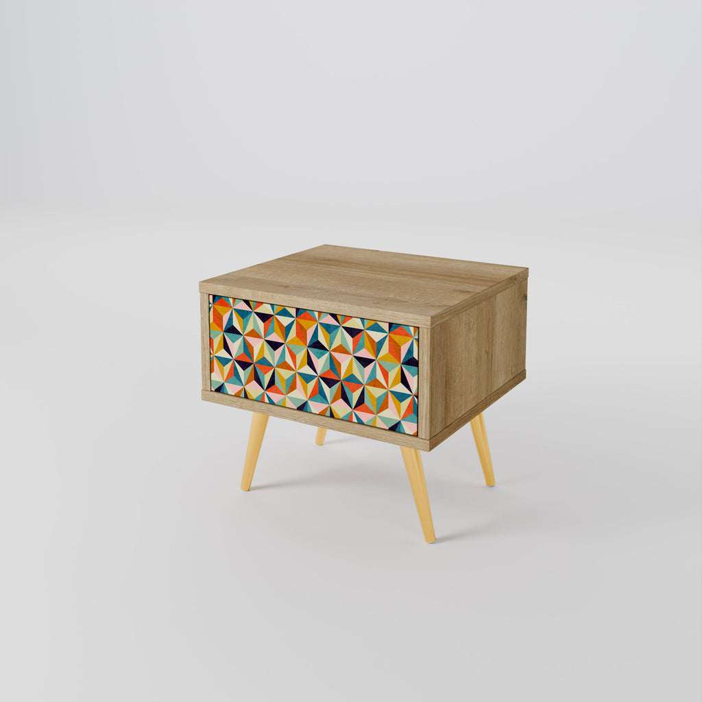 TESSELATE TREASURES Nightstand in Oak Effect