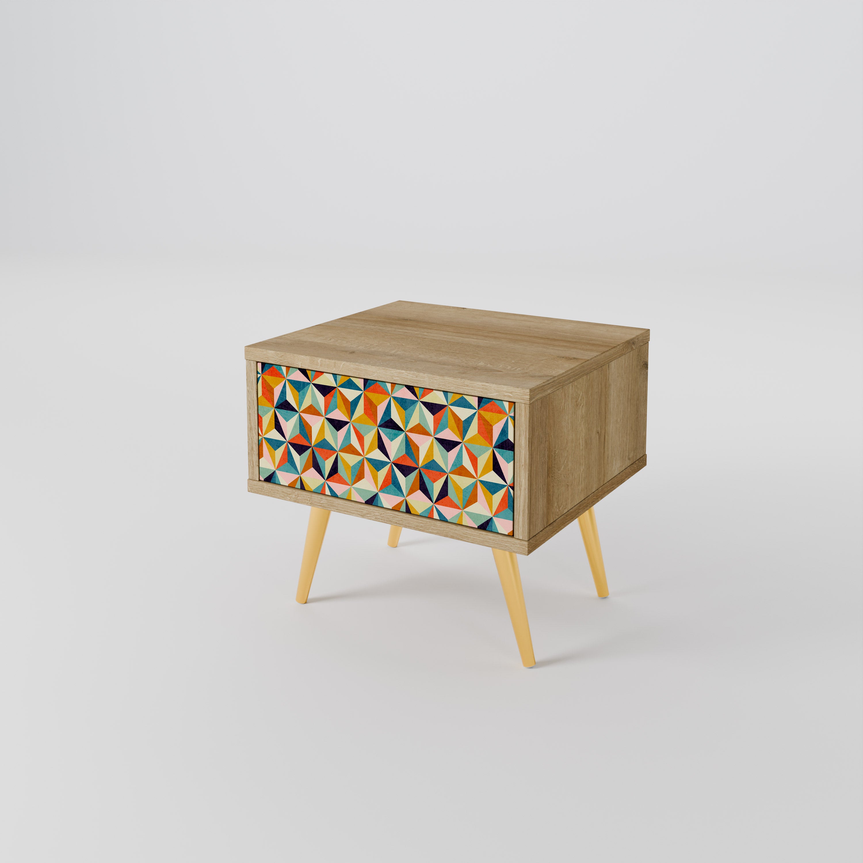 TESSELATE TREASURES Nightstand in Oak Effect