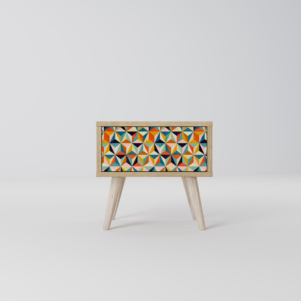 TESSELATE TREASURES Nightstand in Oak Effect