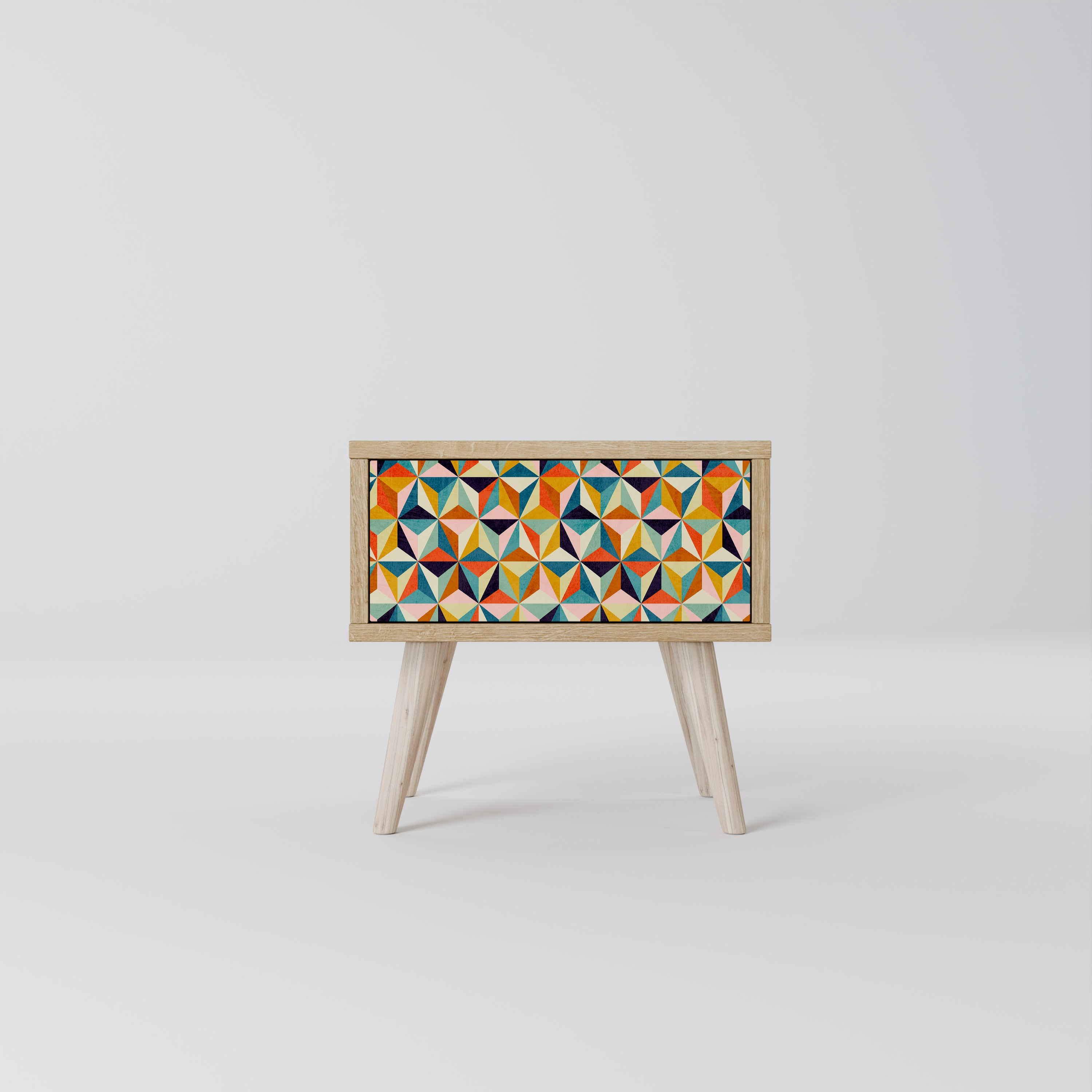 TESSELATE TREASURES Nightstand in Oak Effect