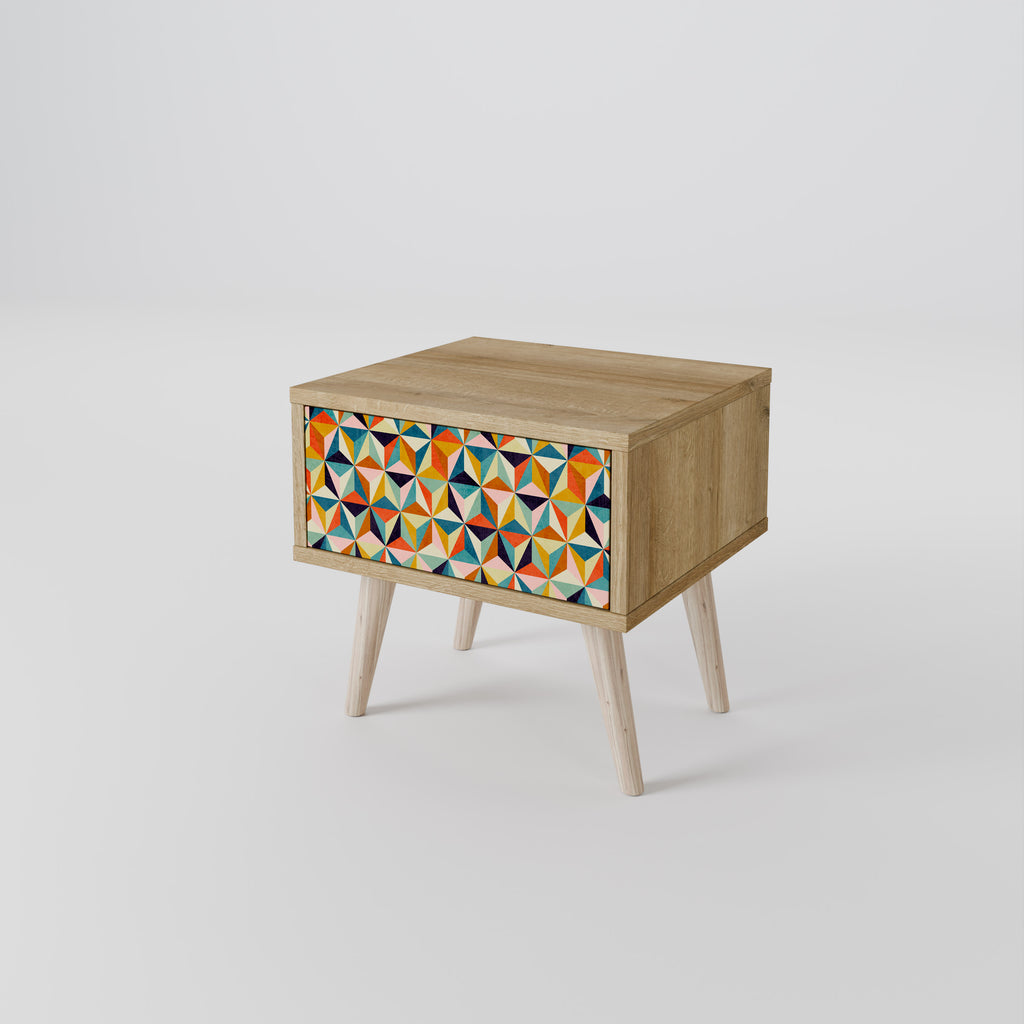 TESSELATE TREASURES Nightstand in Oak Effect
