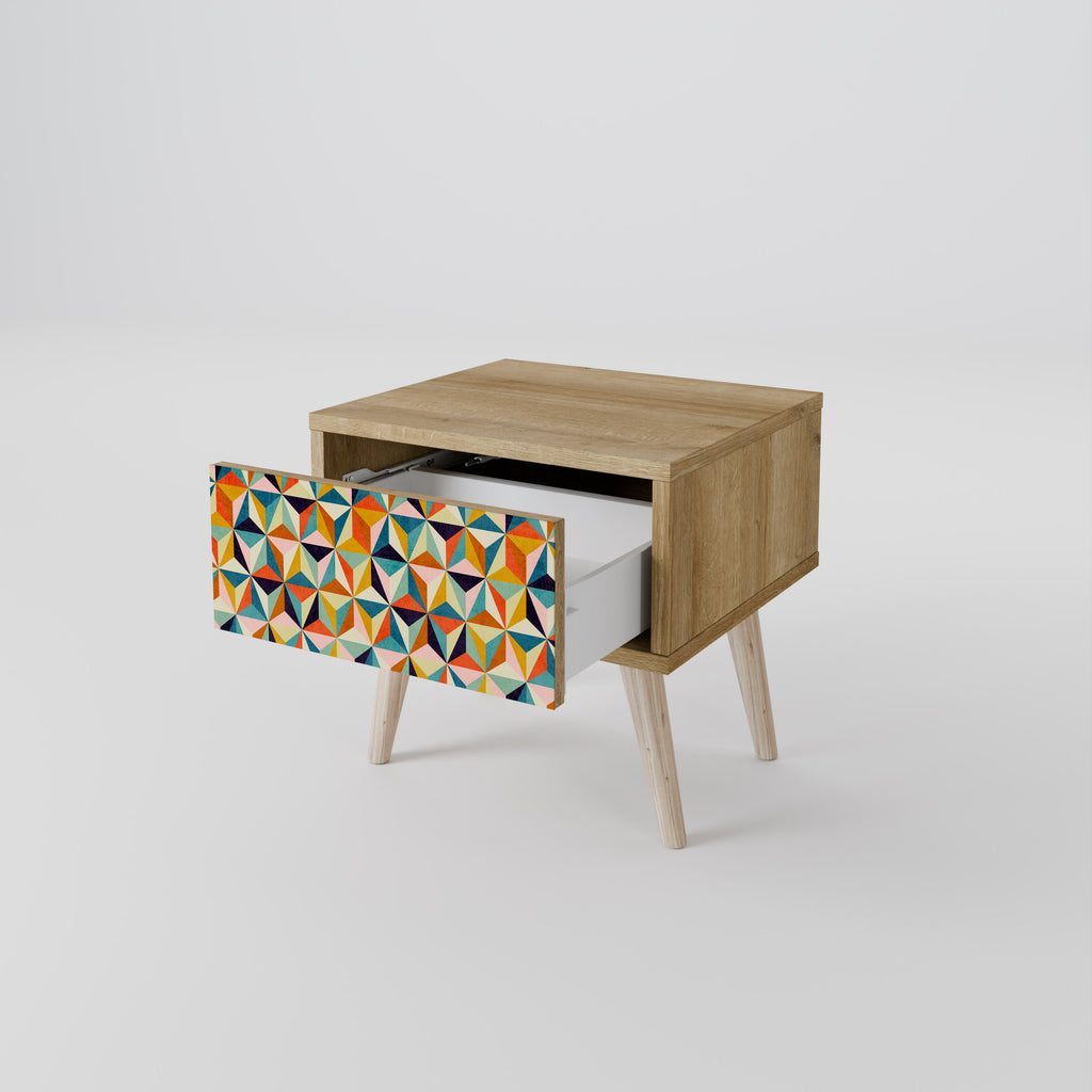 TESSELATE TREASURES Nightstand in Oak Effect