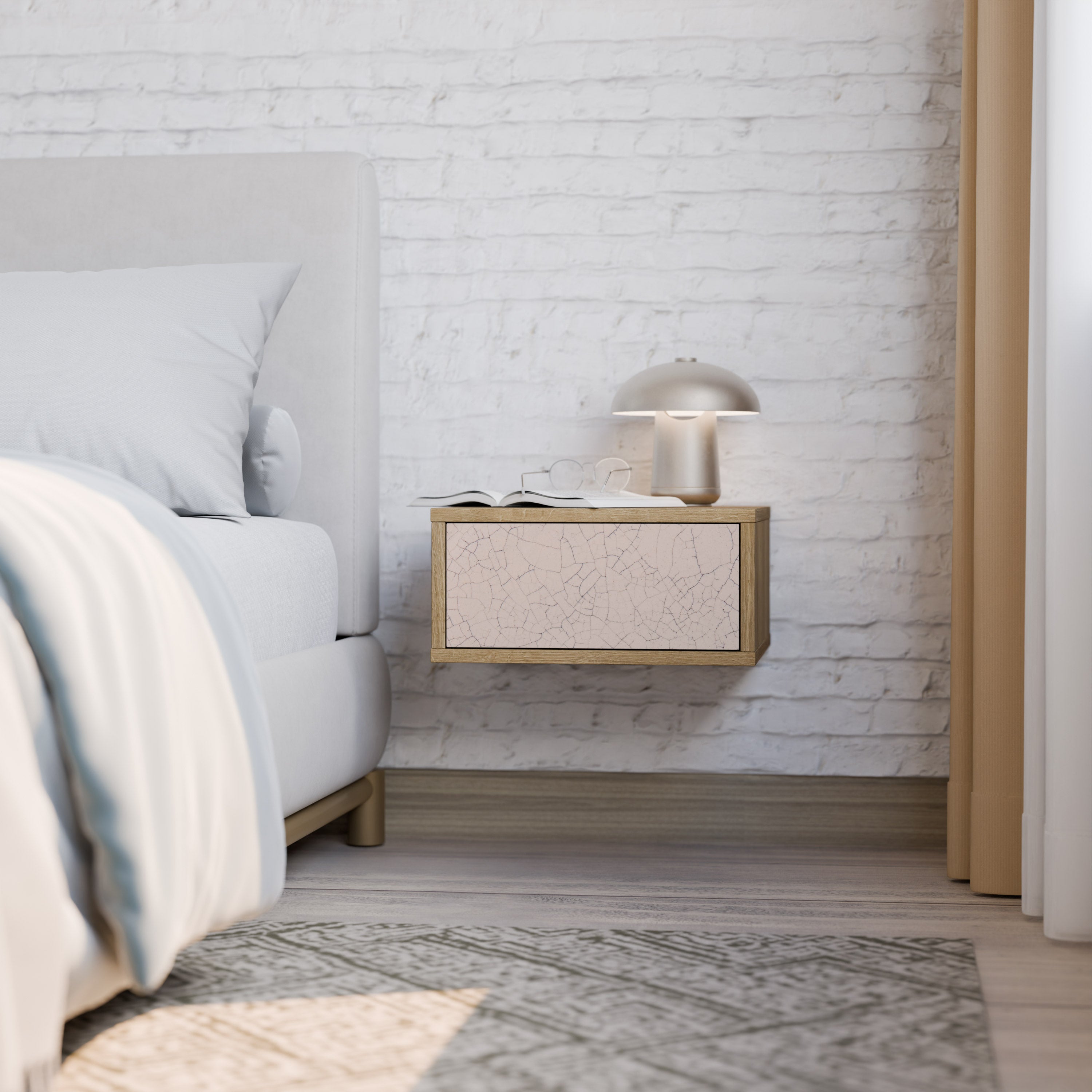 CERAMIC TEXTURE Nightstand in Oak Effect