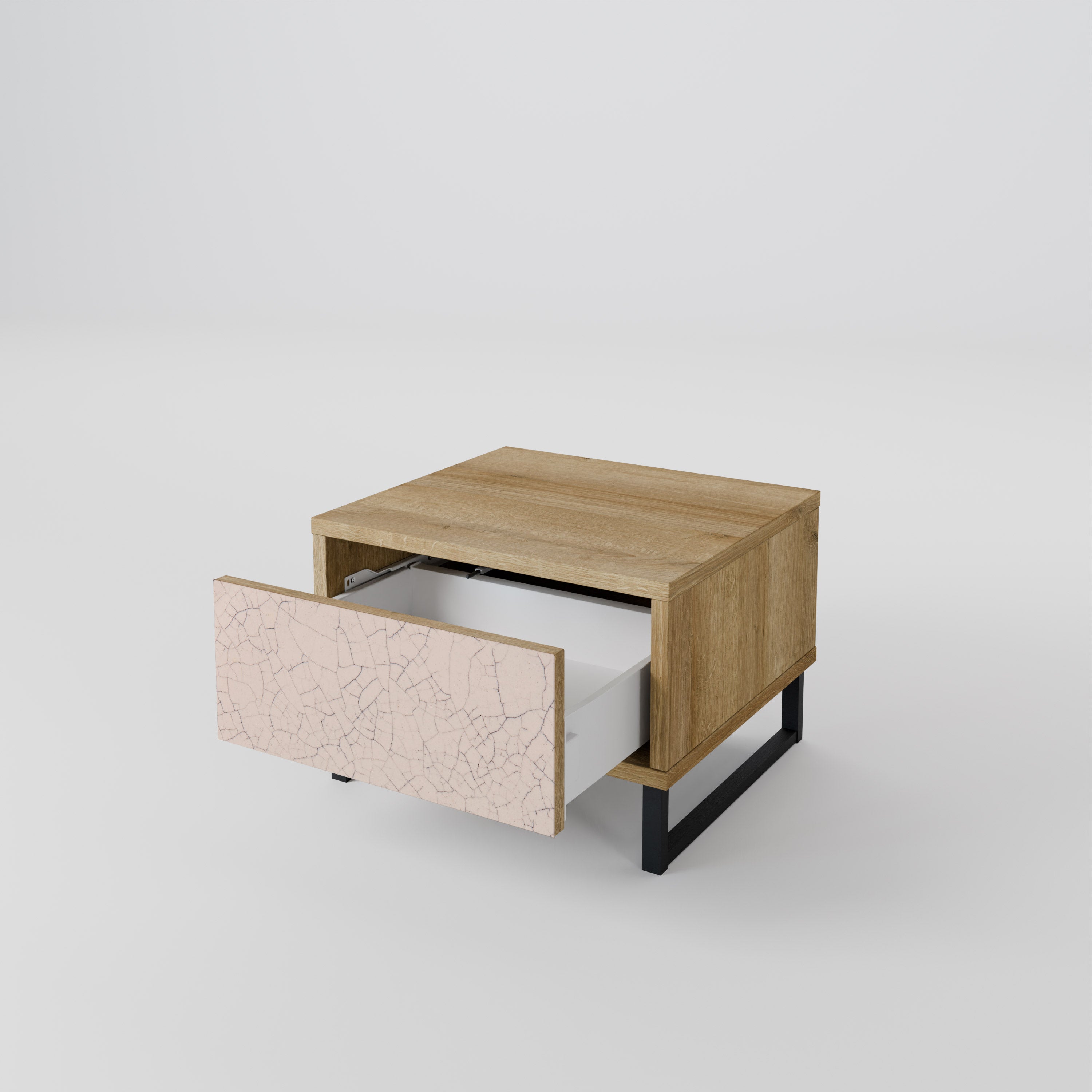 CERAMIC TEXTURE Nightstand in Oak Effect