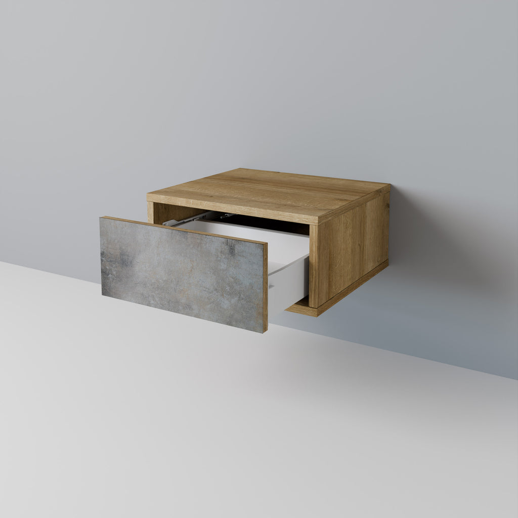 Mesilla de noche CONCRETE WALL efecto roble
