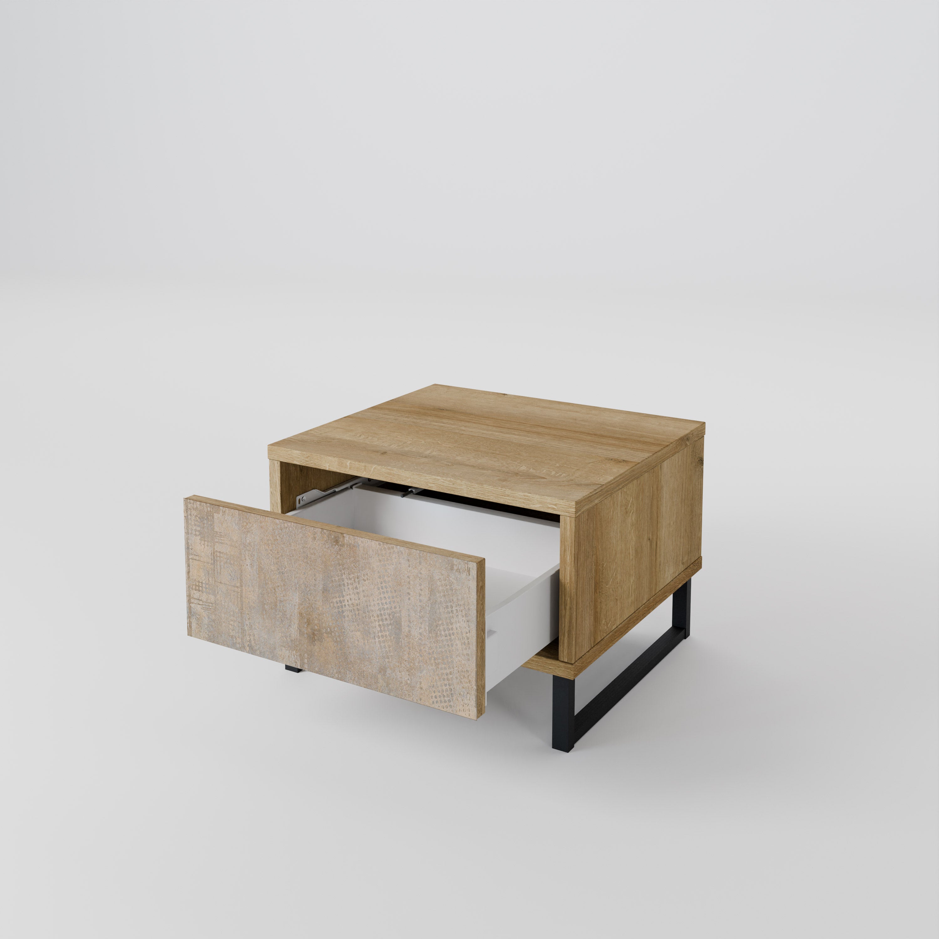 SCREEN ERROR Nightstand in Oak Effect