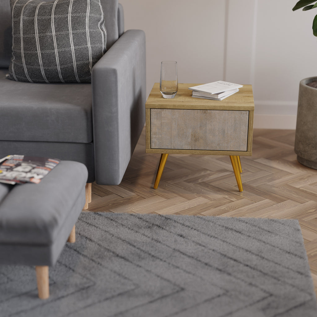 SCREEN ERROR Nightstand in Oak Effect