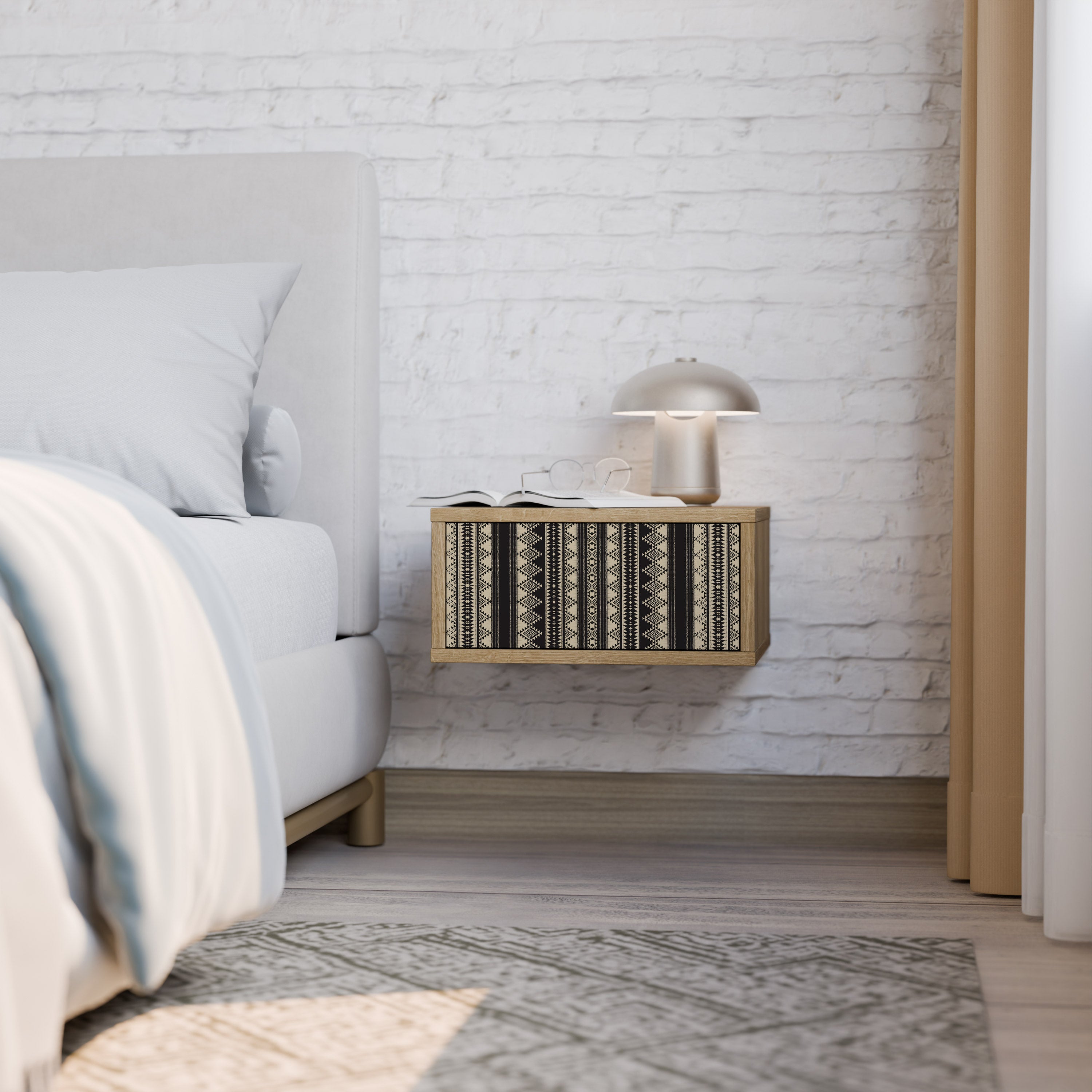AZTEC Nightstand in Oak Effect