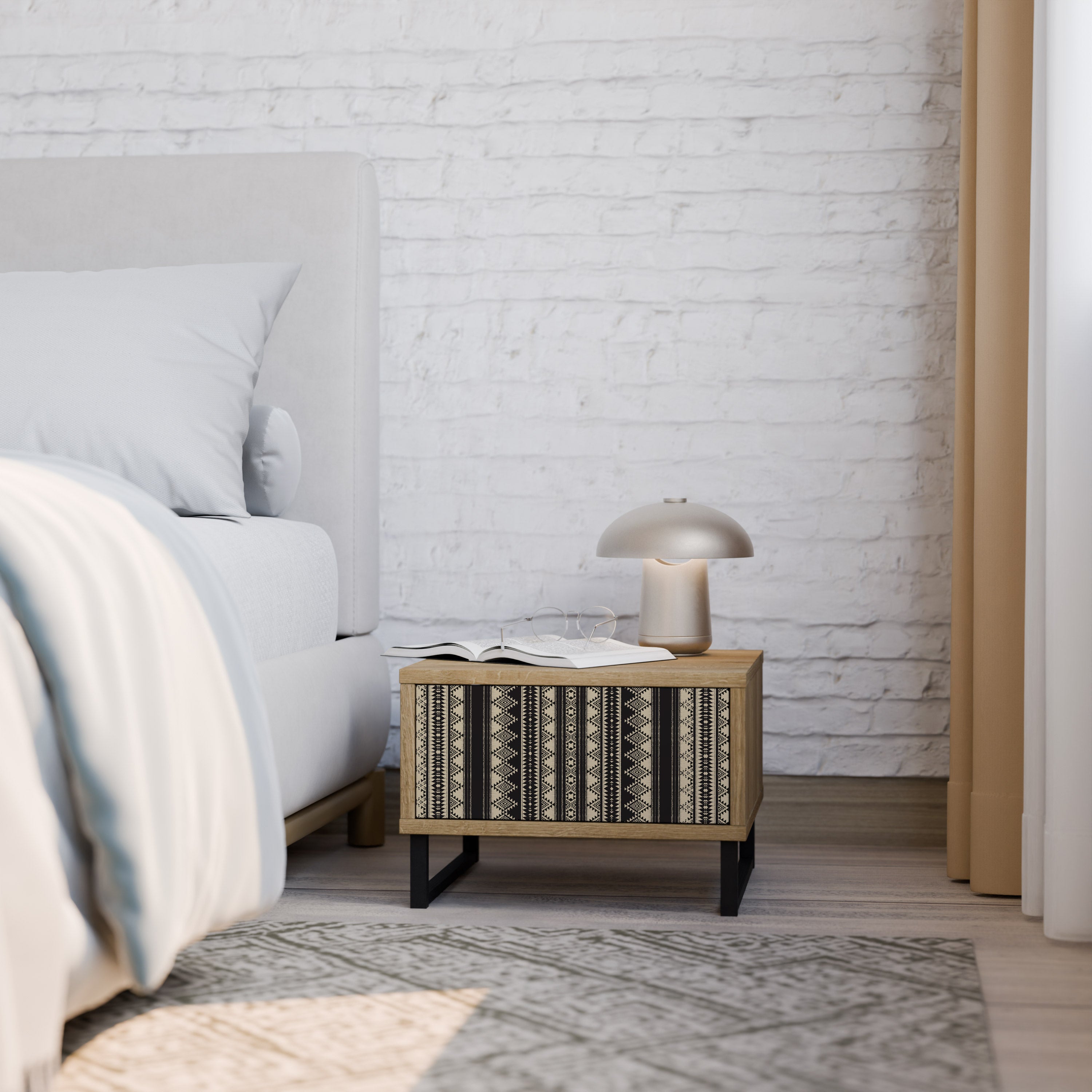 AZTEC Nightstand in Oak Effect