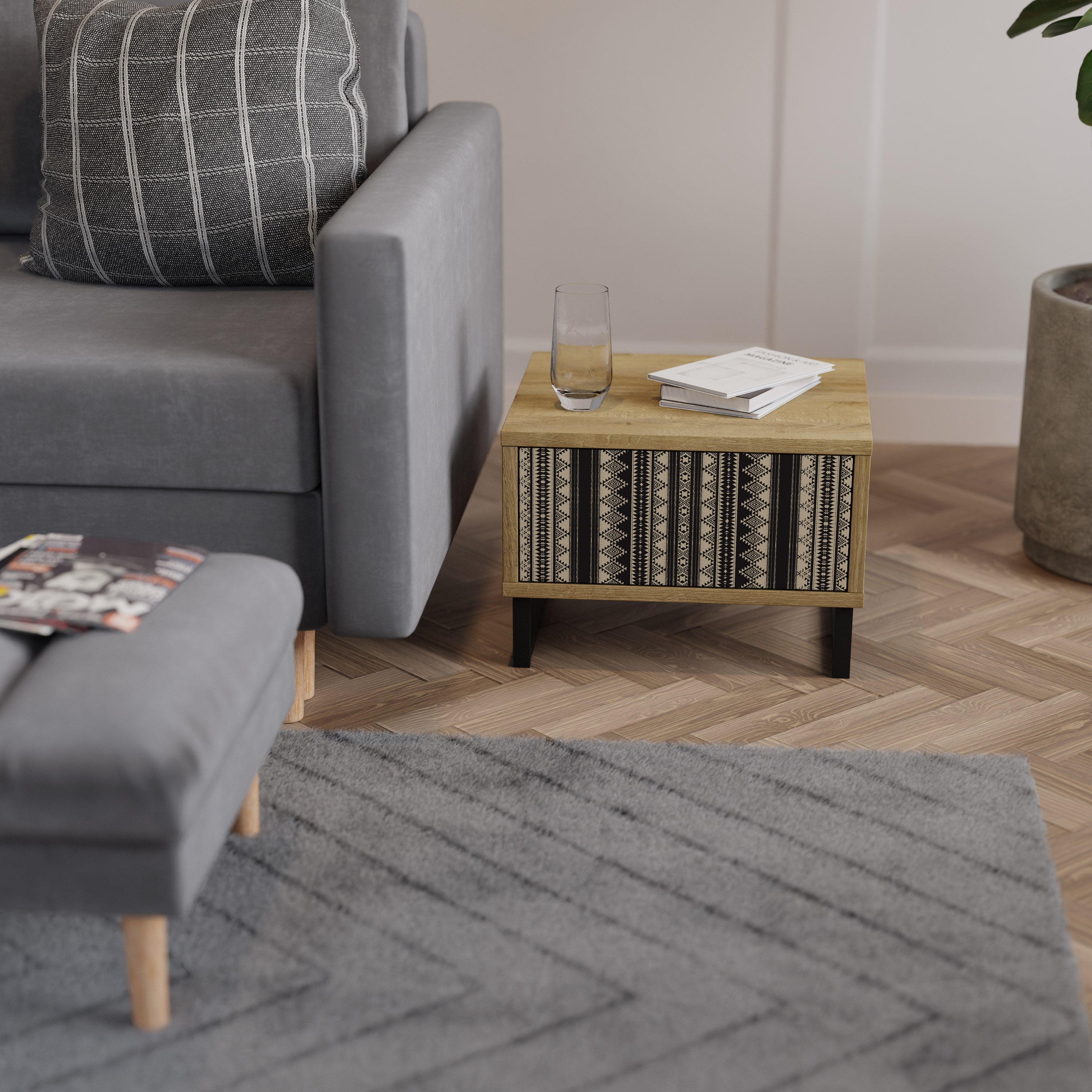 AZTEC Nightstand in Oak Effect