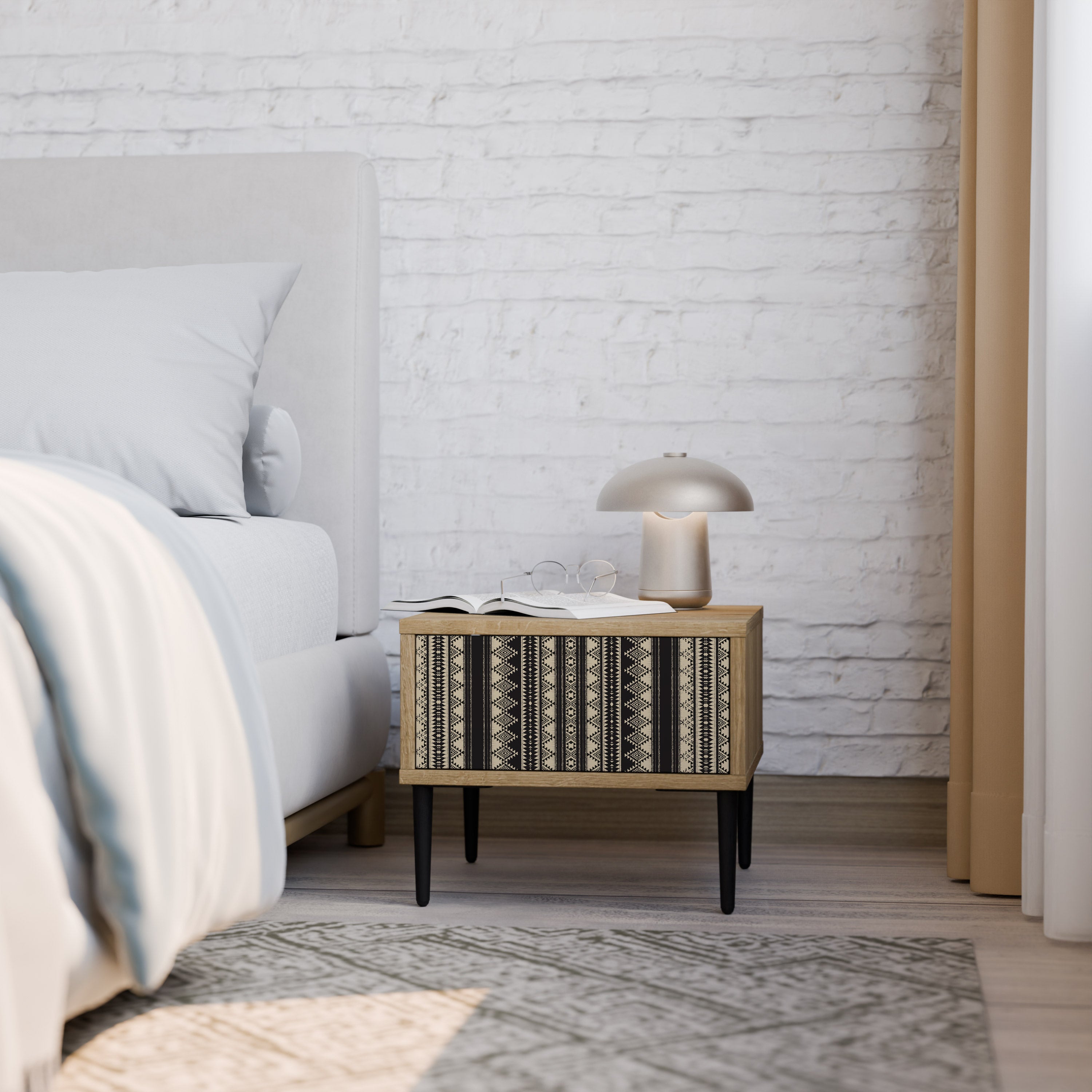 AZTEC Nightstand in Oak Effect