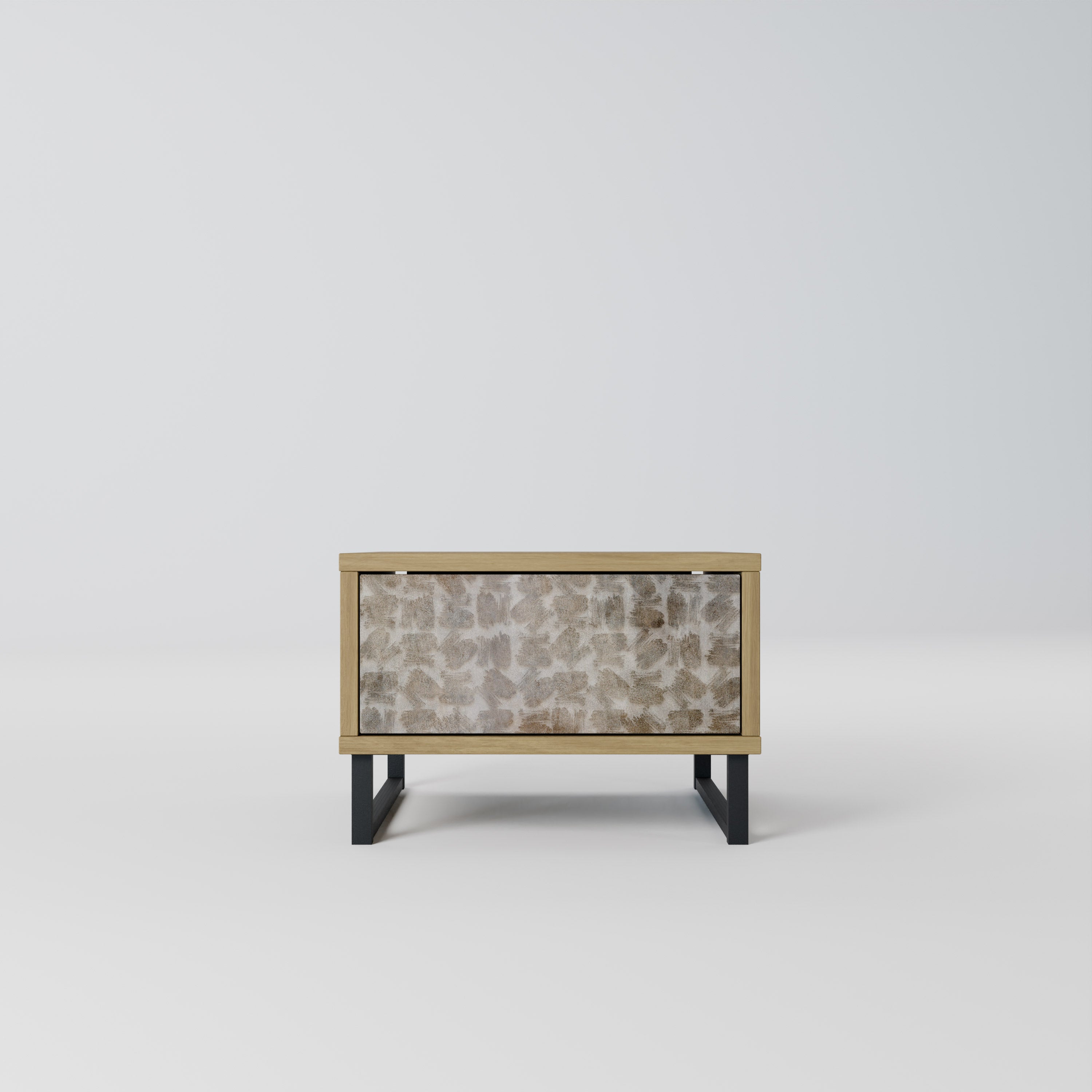 SLIGHTLY BLURRED Nightstand in Oak Effect