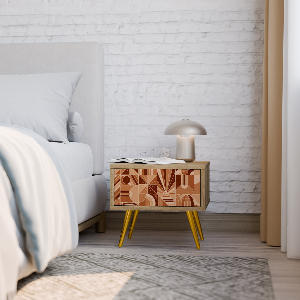 PRISM MOSAIC Nightstand in Oak Effect