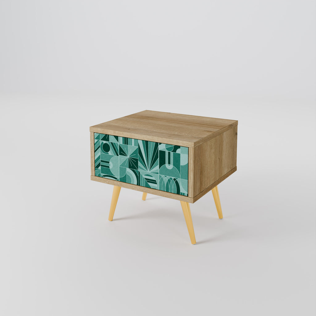HARMONIC GRID Nightstand in Oak Effect