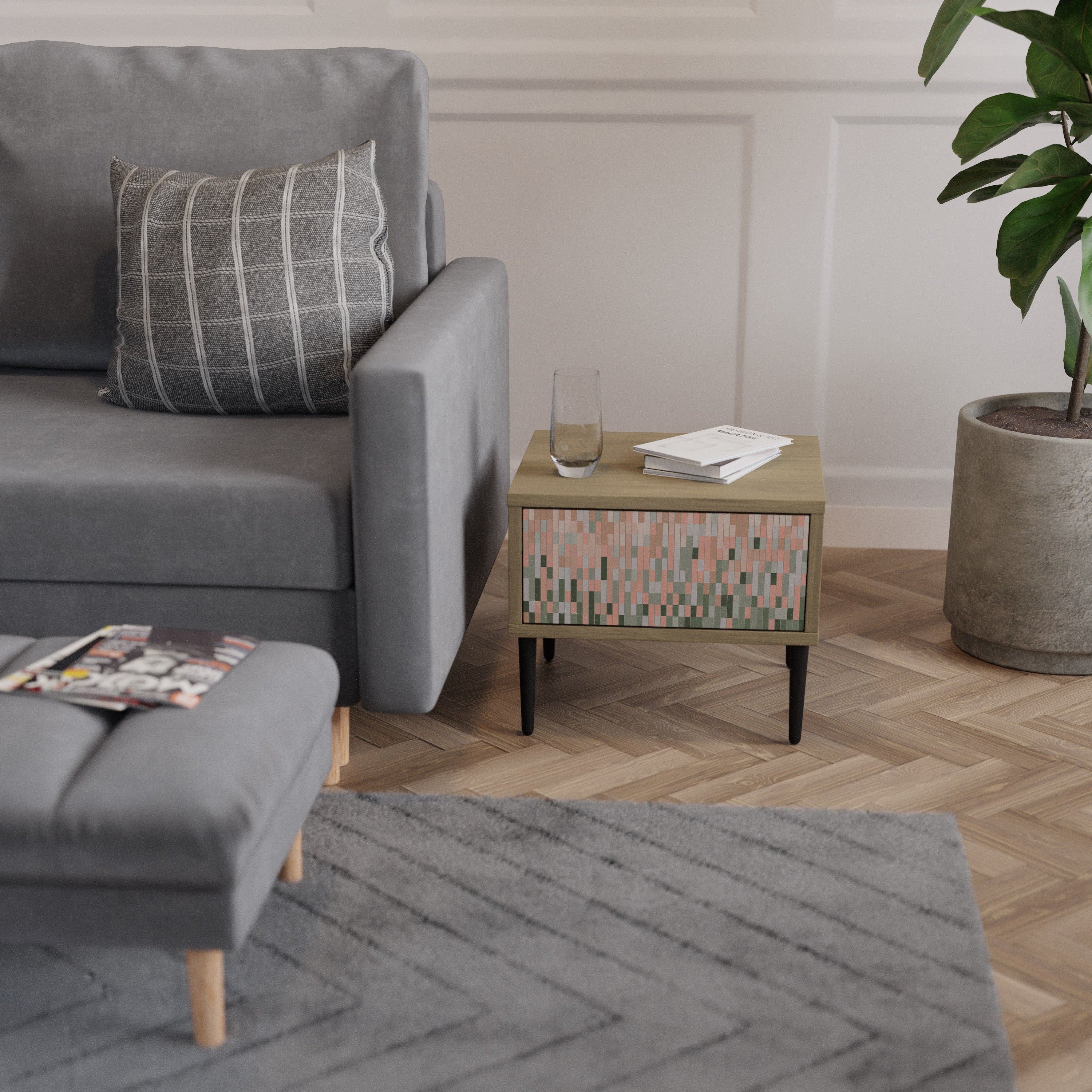 BUILDING THE FUTURE Nightstand in Oak Effect