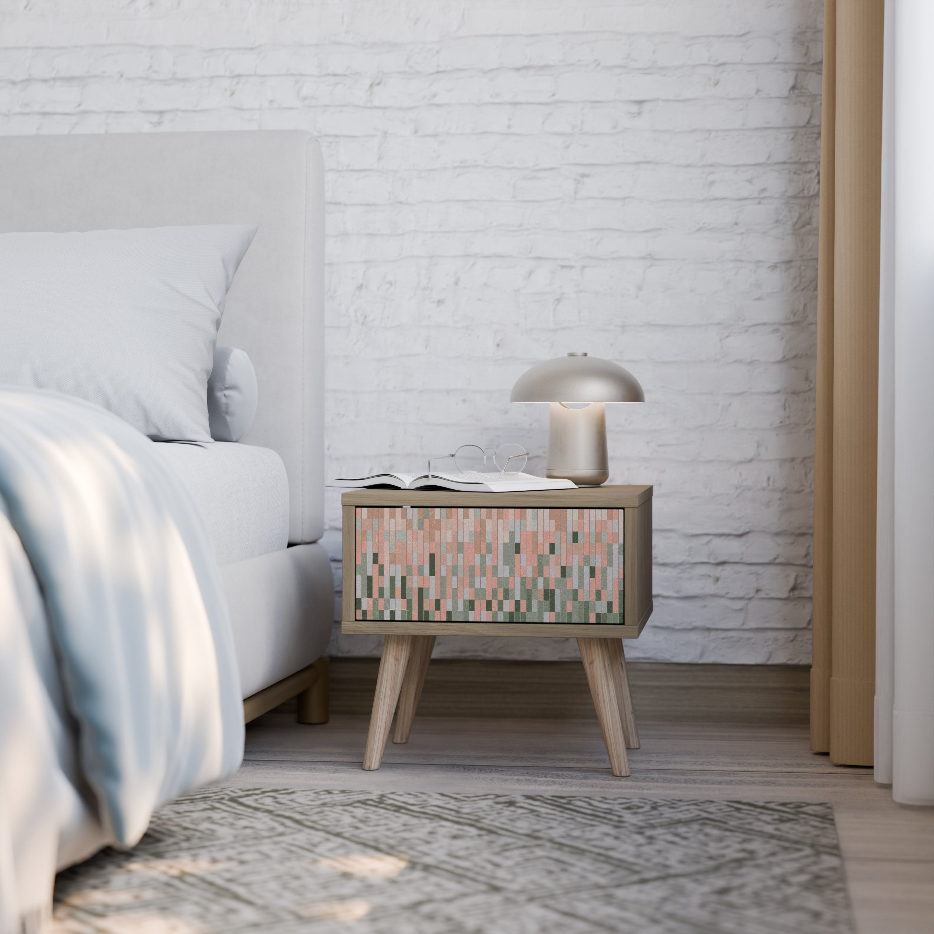 BUILDING THE FUTURE Nightstand in Oak Effect