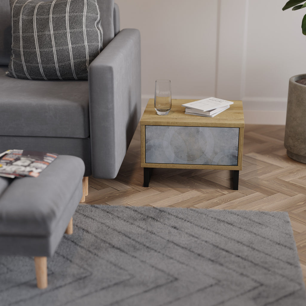 MUTED ARC Nightstand in Oak Effect