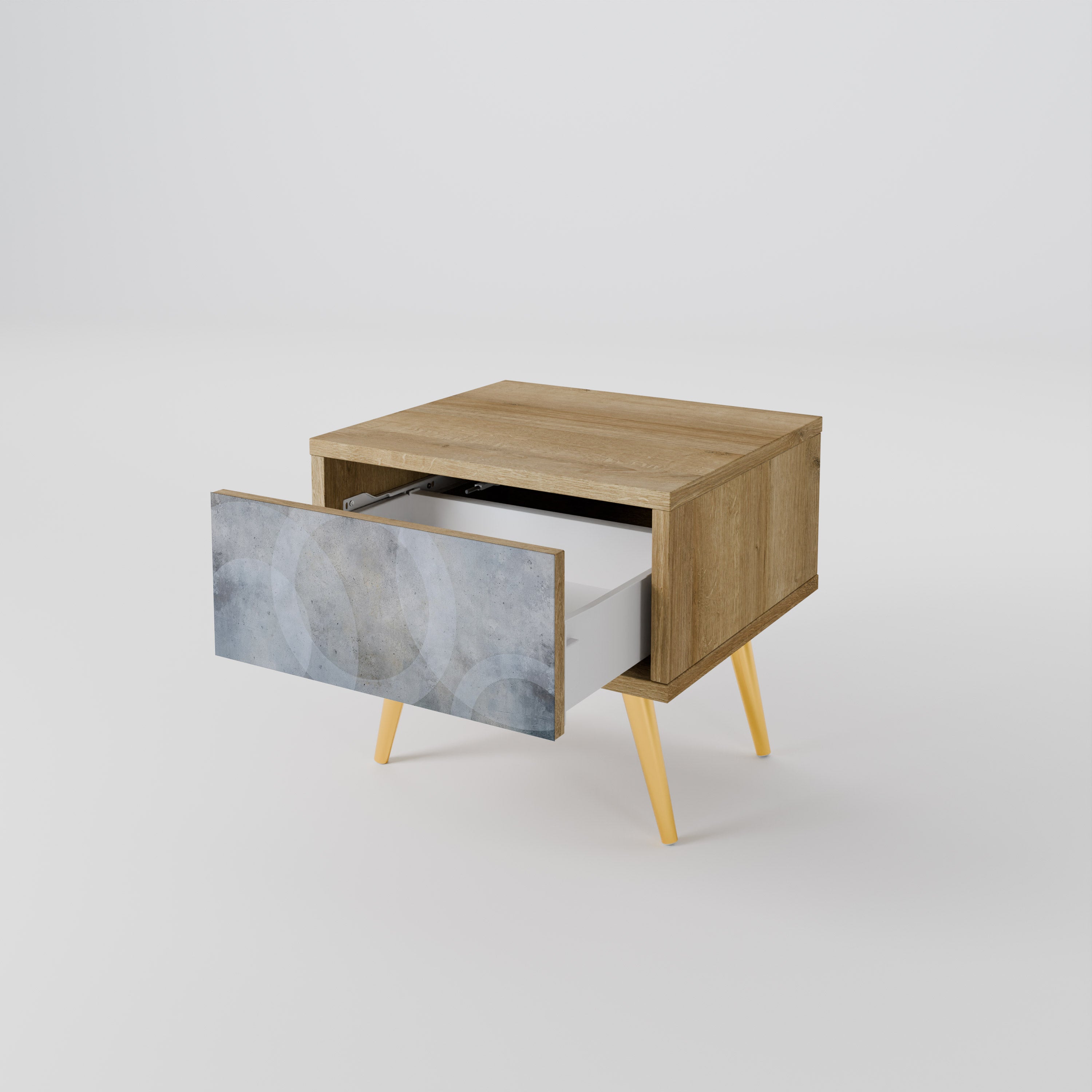 MUTED ARC Nightstand in Oak Effect
