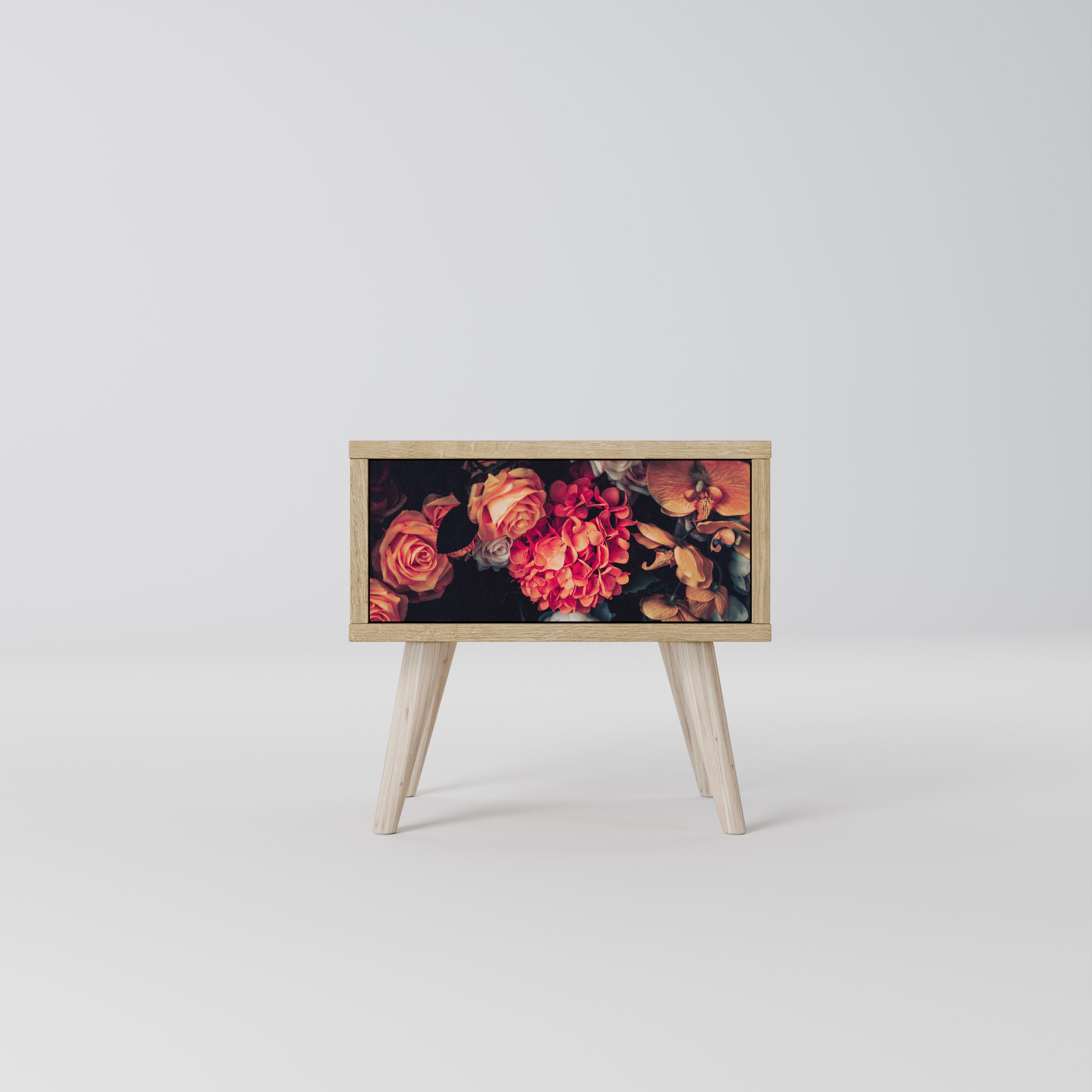 NEVERENDING BLOOM Nightstand in Oak Effect