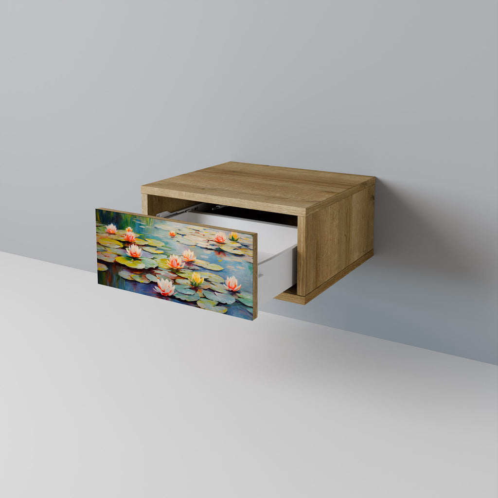 Mesita de noche BLOOMING WATERS efecto roble