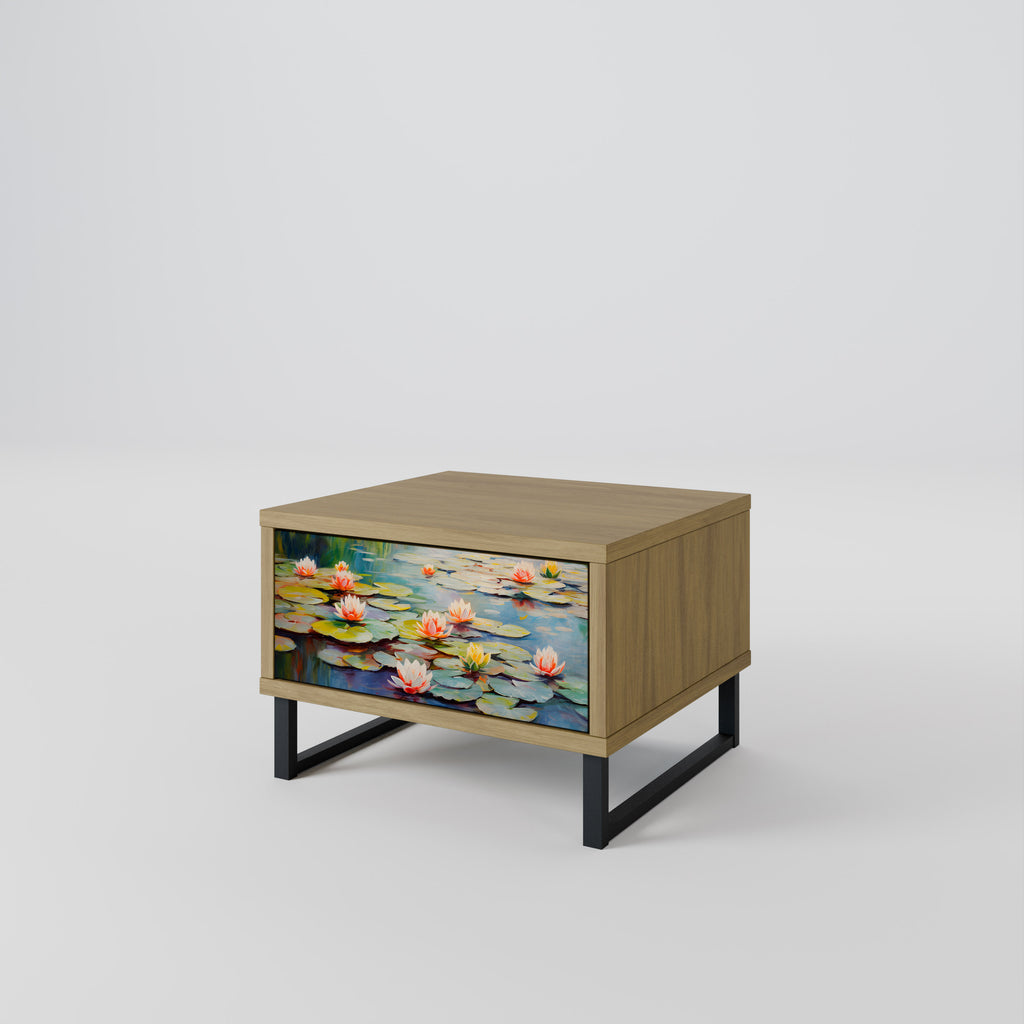 Mesita de noche BLOOMING WATERS efecto roble