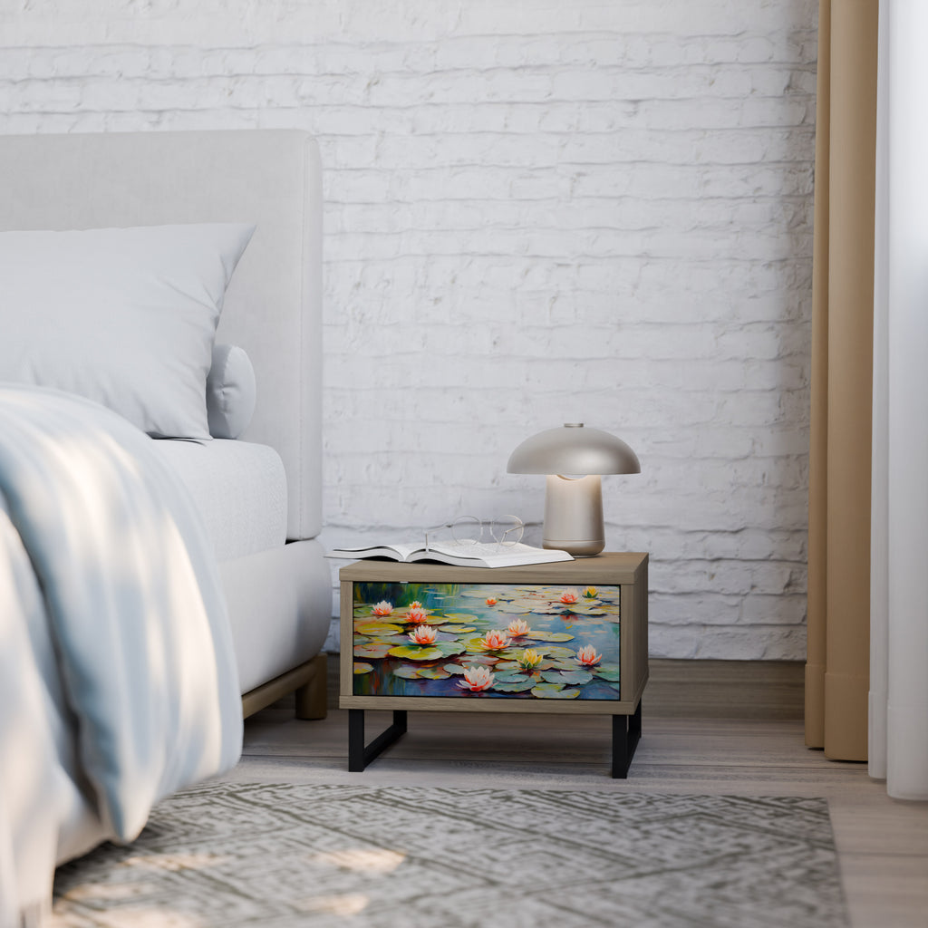 Mesita de noche BLOOMING WATERS efecto roble