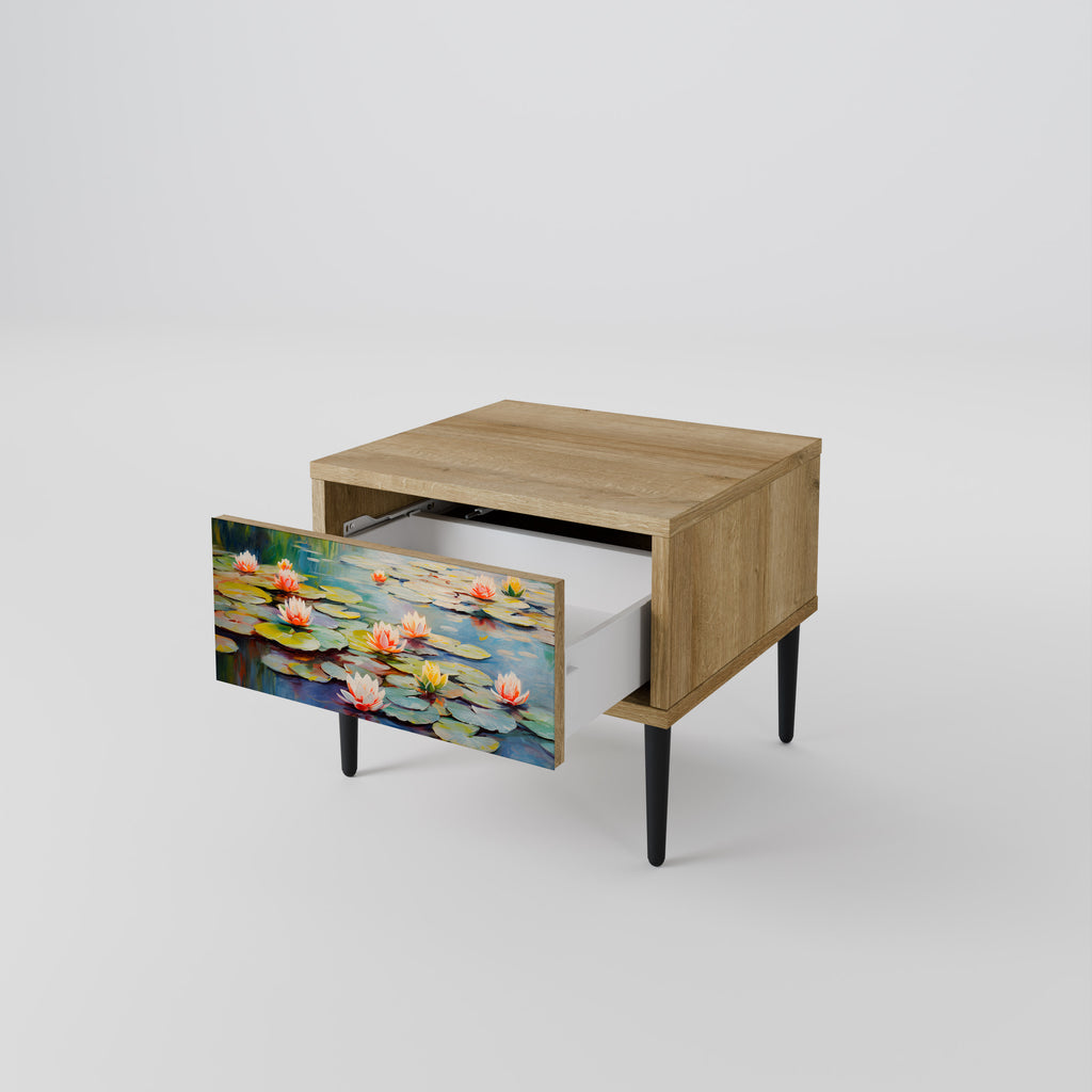 Mesita de noche BLOOMING WATERS efecto roble