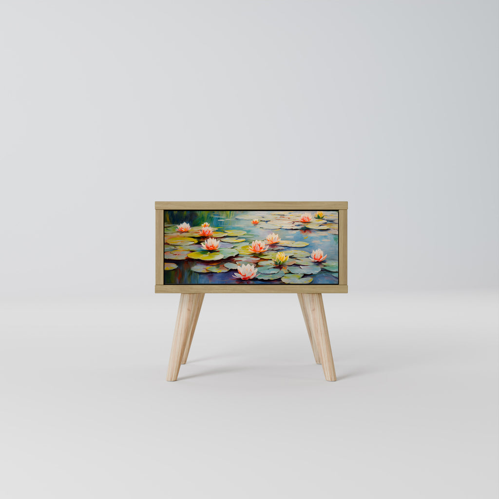 Mesita de noche BLOOMING WATERS efecto roble