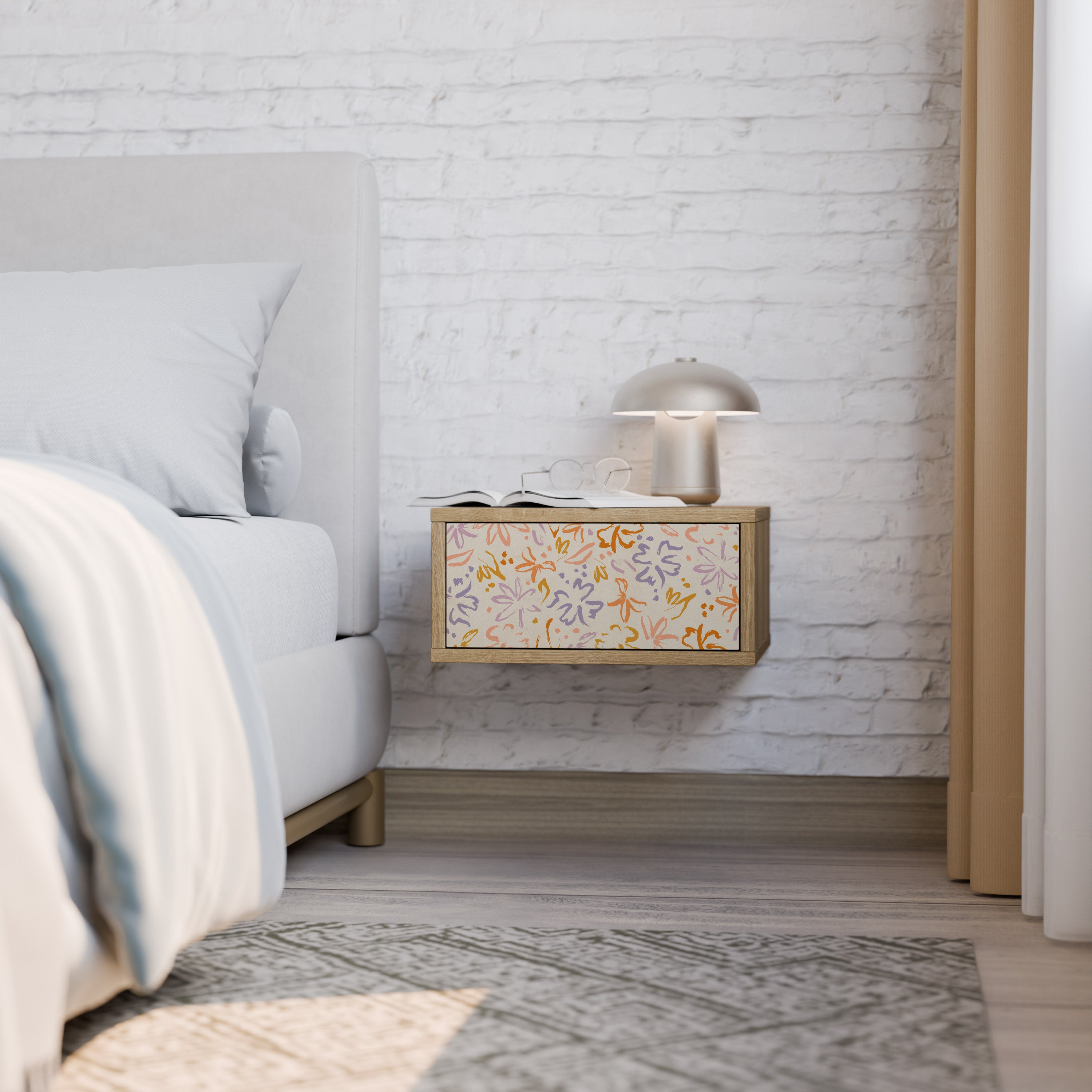 SPRING WHIMSY Nightstand in Oak Effect
